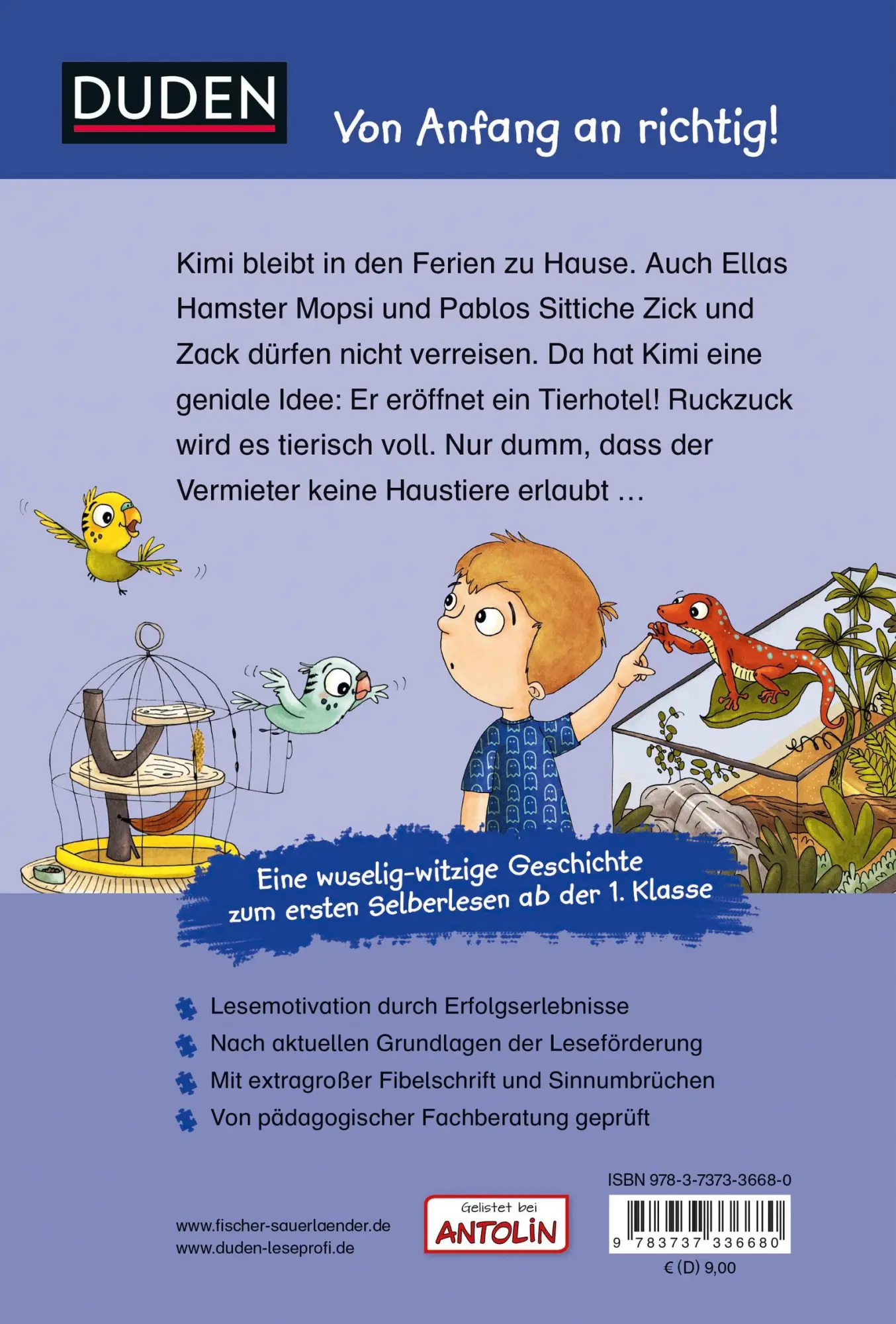 Rückseite: 9783737336680 | Duden Leseprofi - Das tierisch tolle Tierhotel, 1. Klasse | Stehr