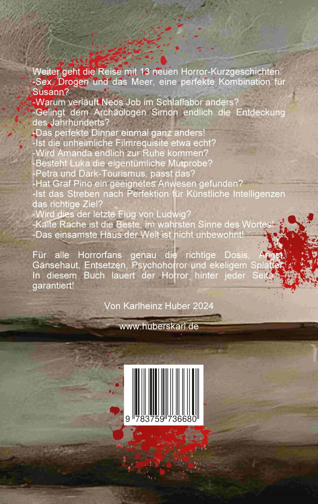 Rückseite: 9783759736680 | Weitere 13 Horrorgeschichten | Teil 3 | Karlheinz Huber | Taschenbuch