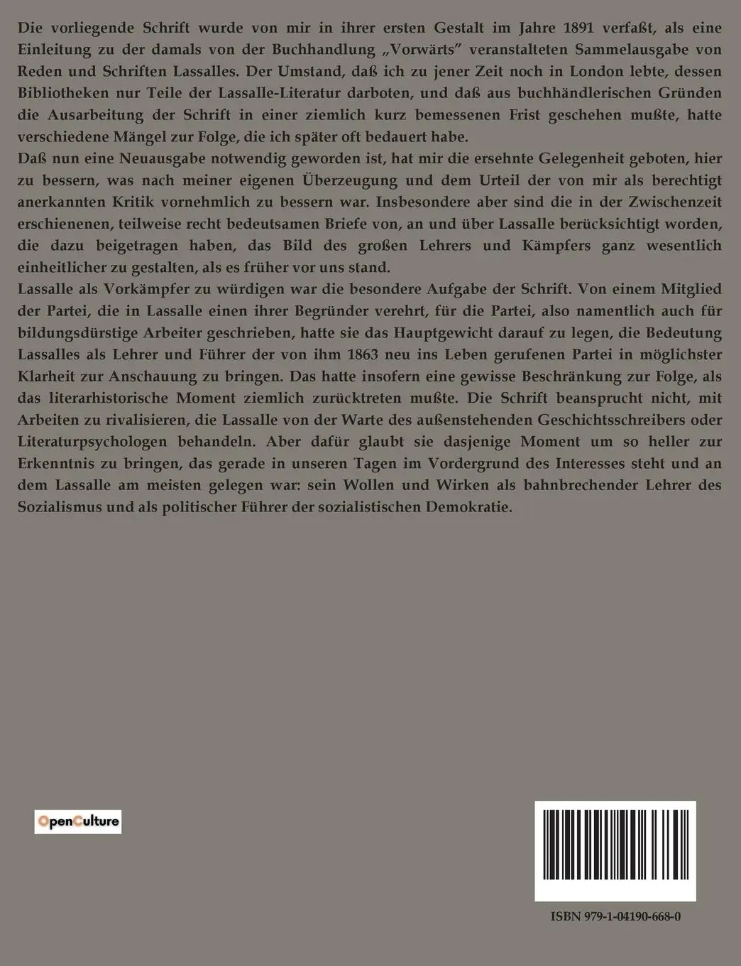 Rückseite: 9791041906680 | Ferdinand Lassalle | Eduard Bernstein | Taschenbuch | 116 S. | Deutsch