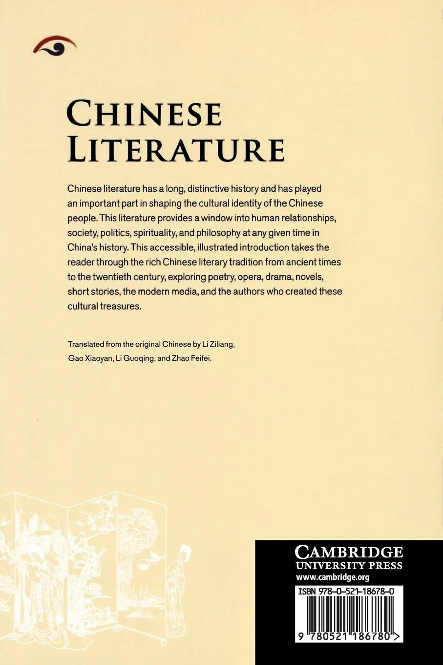 Rückseite: 9780521186780 | Chinese Literature | Dan Yao (u. a.) | Taschenbuch | Englisch | 2019