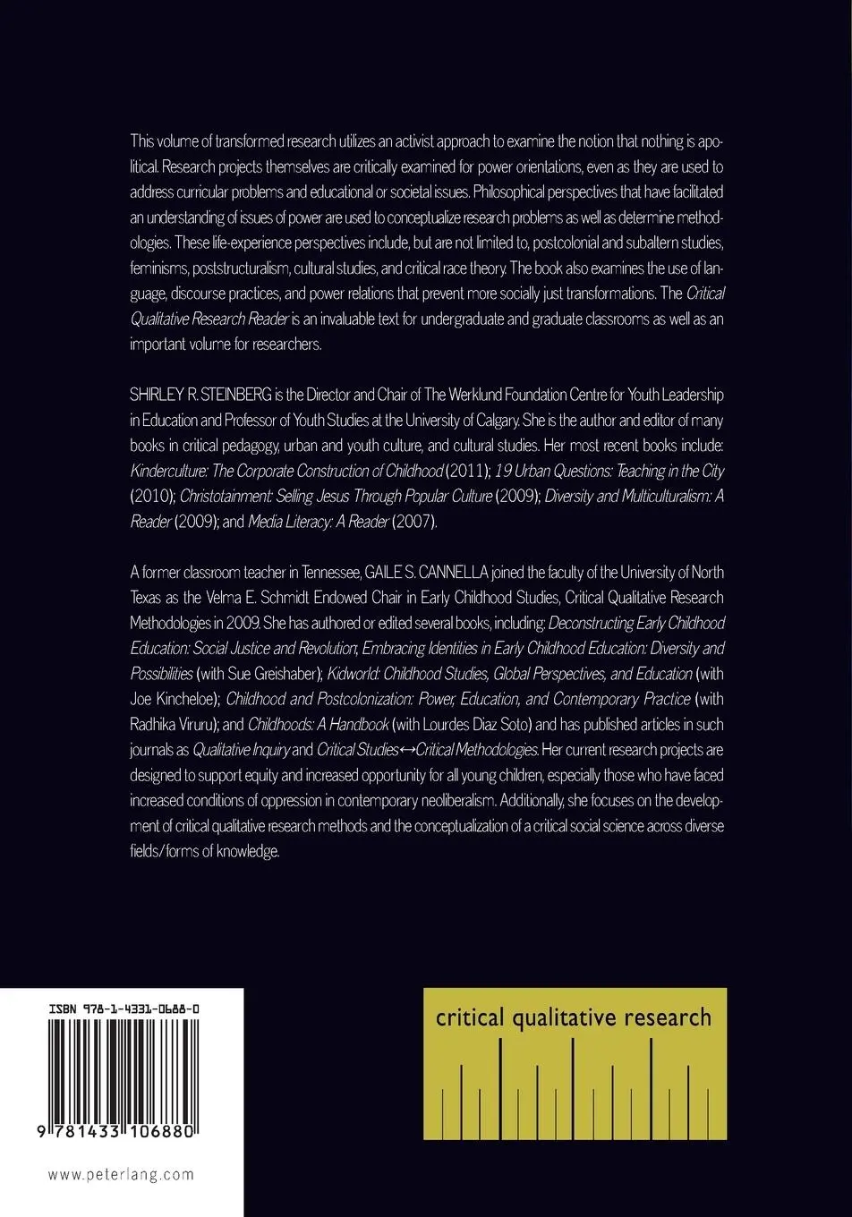 Rückseite: 9781433106880 | Critical Qualitative Research Reader | Gaile S. Cannella (u. a.)