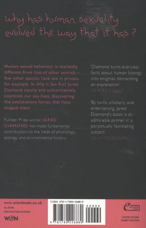 Rückseite: 9781780226880 | Why Is Sex Fun? | The Evolution of Human Sexuality | Diamond (u. a.)