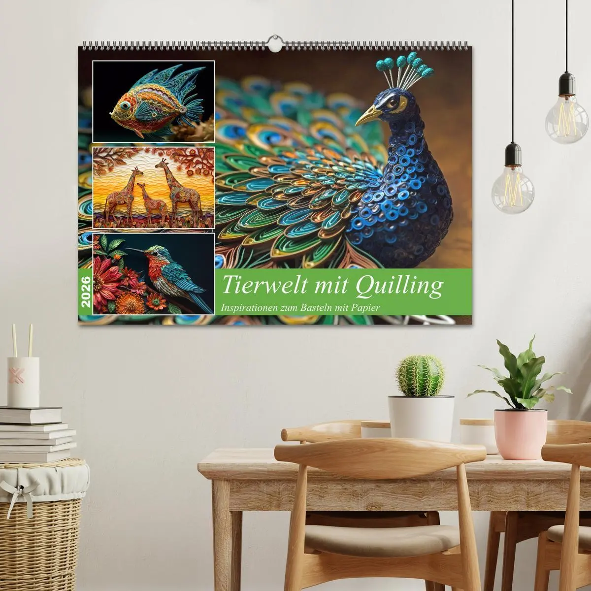 Bild: 9783457526880 | Tierwelt mit Quilling (Wandkalender 2026 DIN A2 quer), CALVENDO...