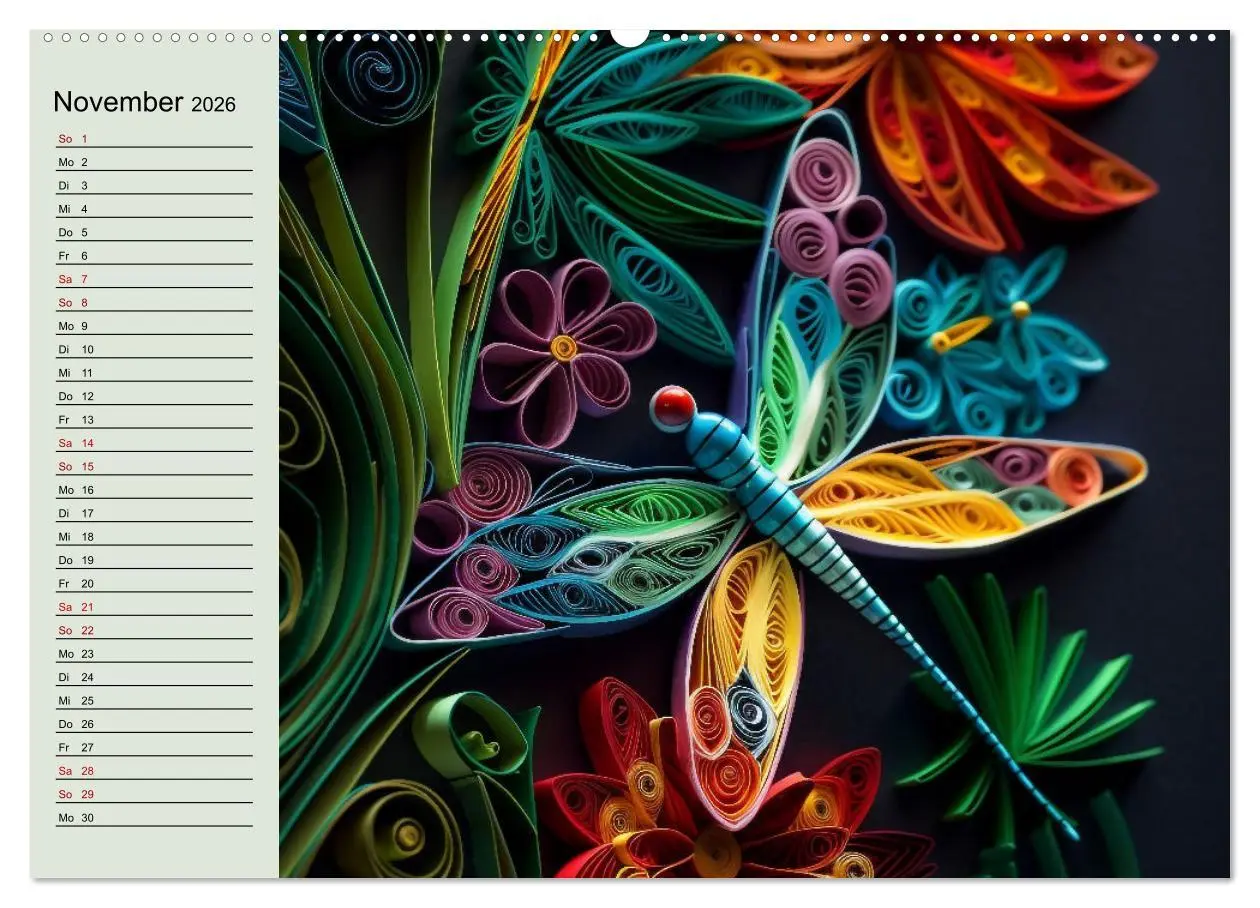 Bild: 9783457526880 | Tierwelt mit Quilling (Wandkalender 2026 DIN A2 quer), CALVENDO...