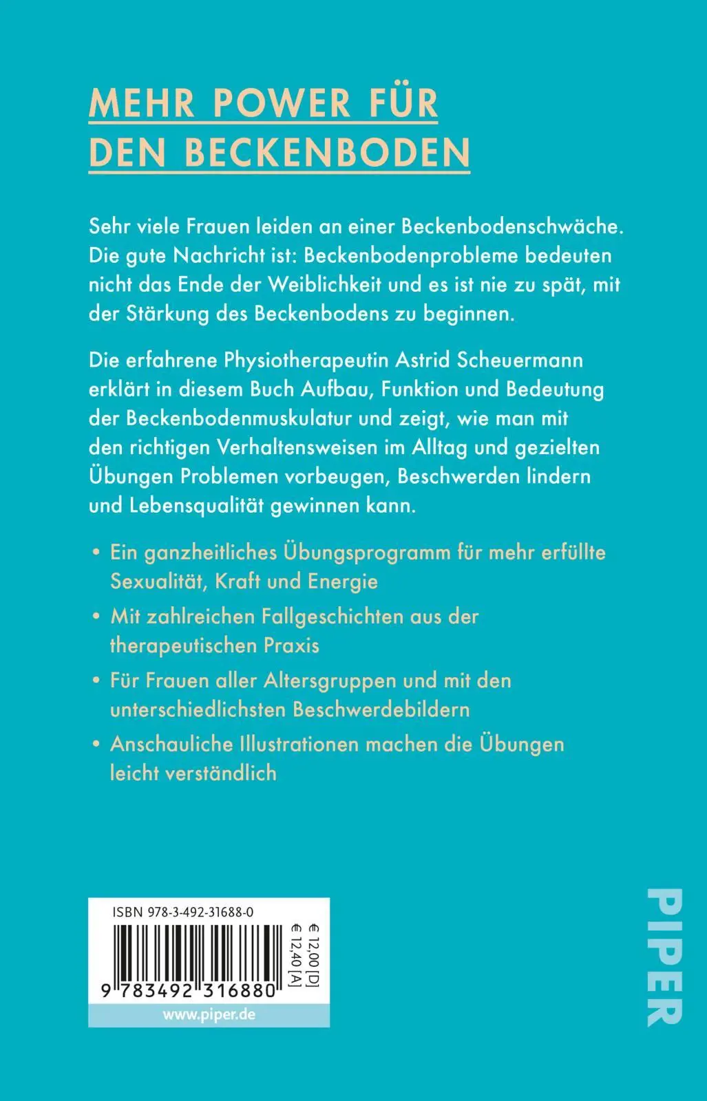 Rückseite: 9783492316880 | Powerzentrum Beckenboden | Astrid Scheuermann | Taschenbuch | 224 S.