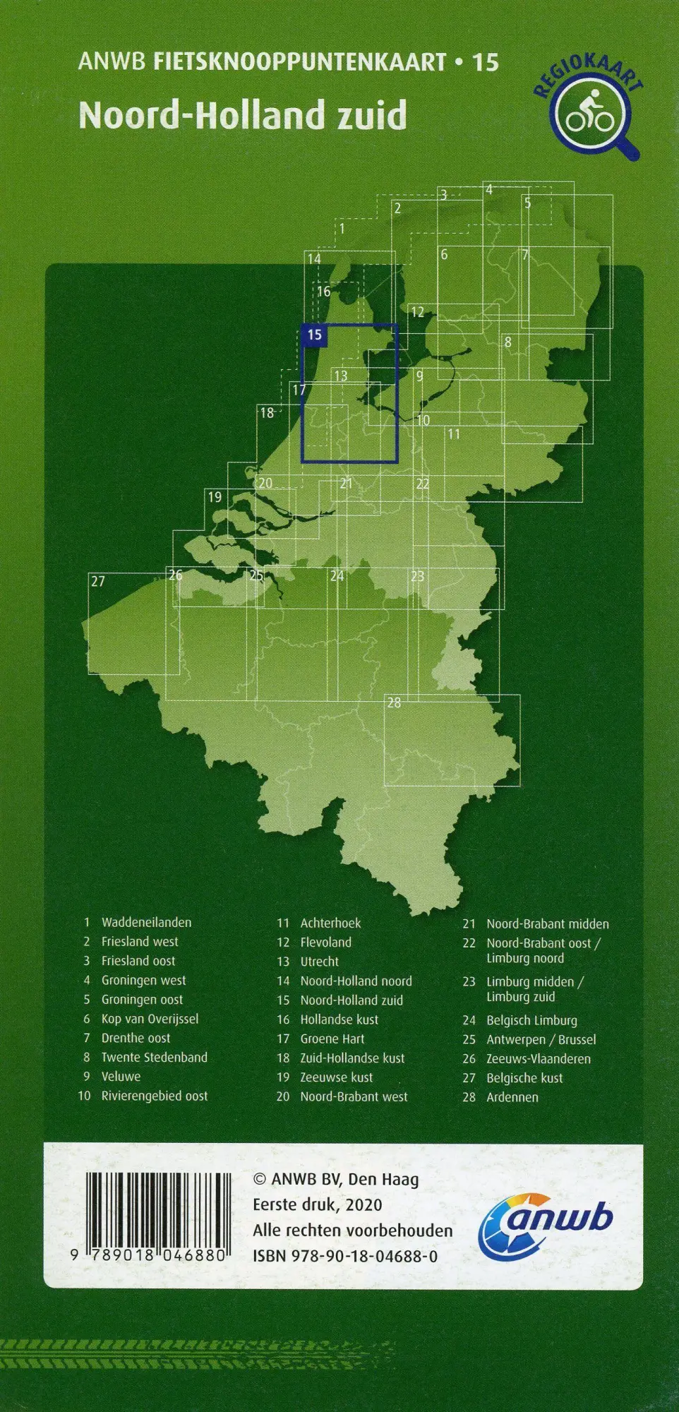 Bild: 9789018046880 | Noord-Holland zuid (Regio Amsterdam) 1:100 000 | (Land-)Karte | 2020