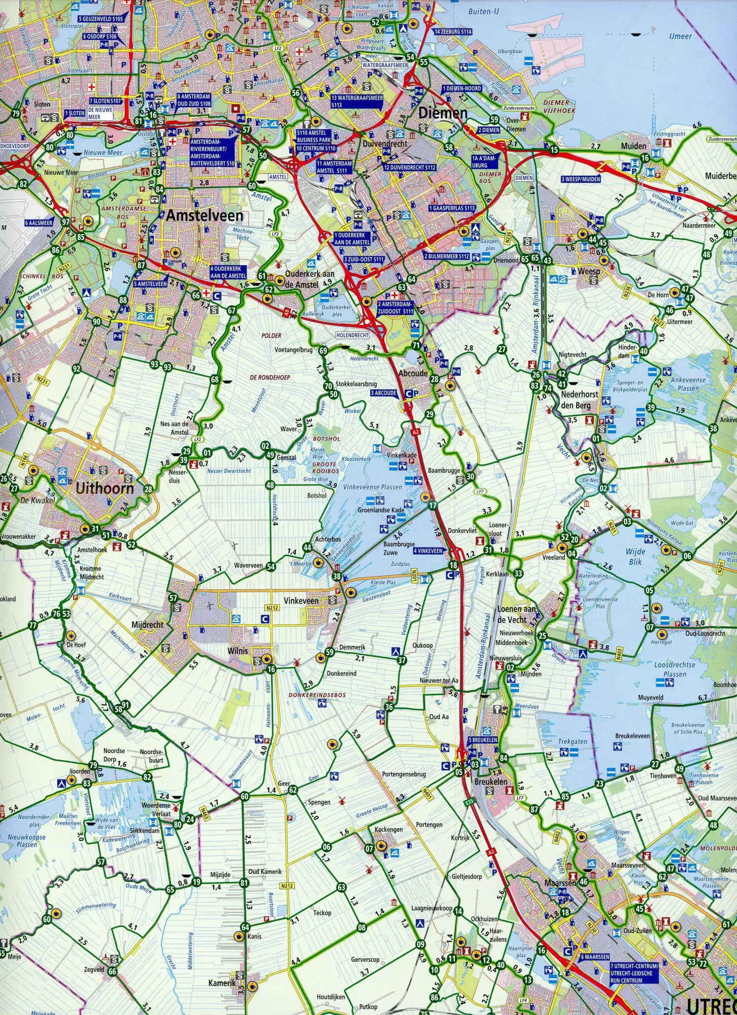 Bild: 9789018046880 | Noord-Holland zuid (Regio Amsterdam) 1:100 000 | (Land-)Karte | 2020