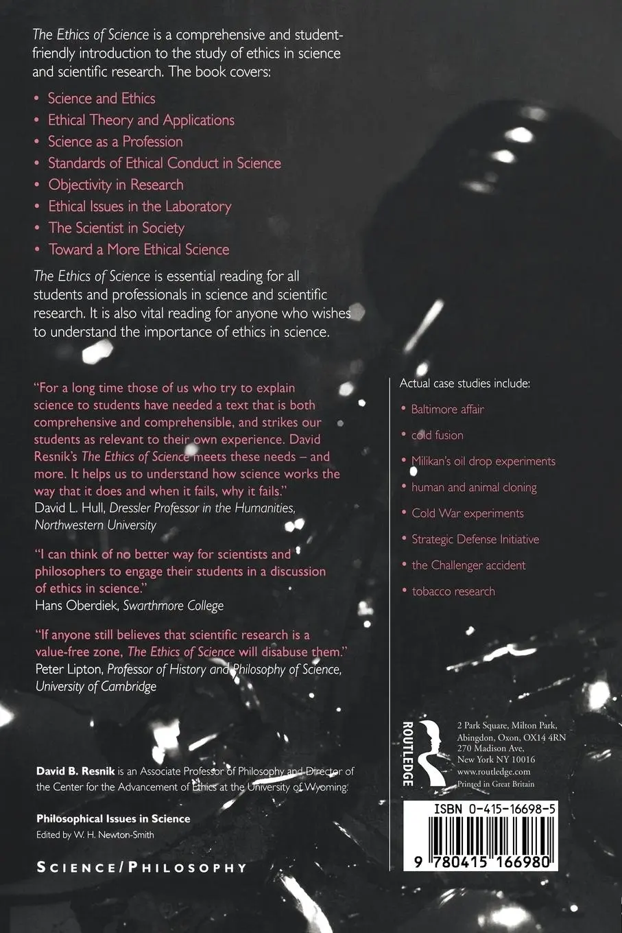 Rückseite: 9780415166980 | The Ethics of Science | An Introduction | David B. Resnik | Buch
