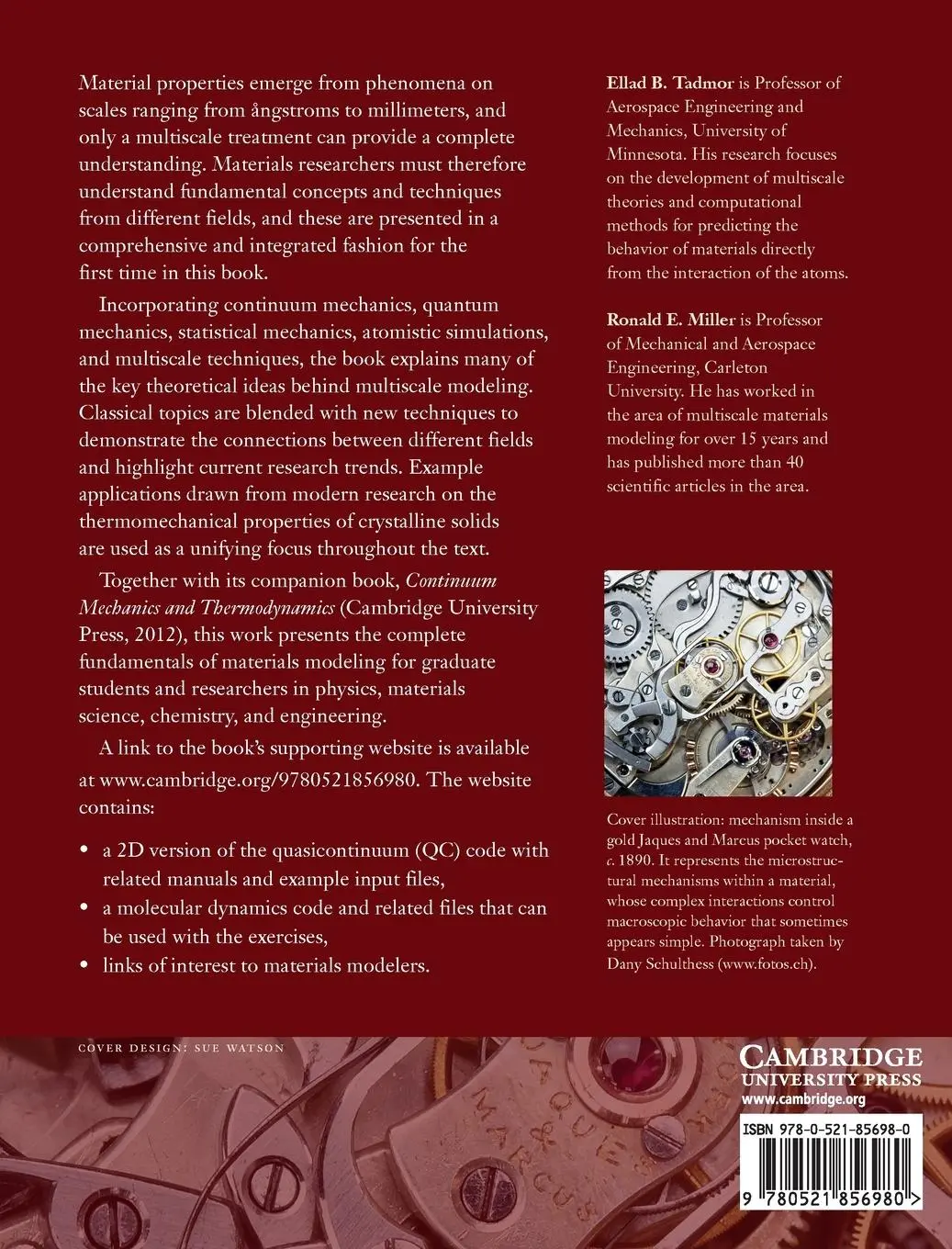 Rückseite: 9780521856980 | Modeling Materials | Ellad B Tadmor (u. a.) | Buch | Gebunden | 2011