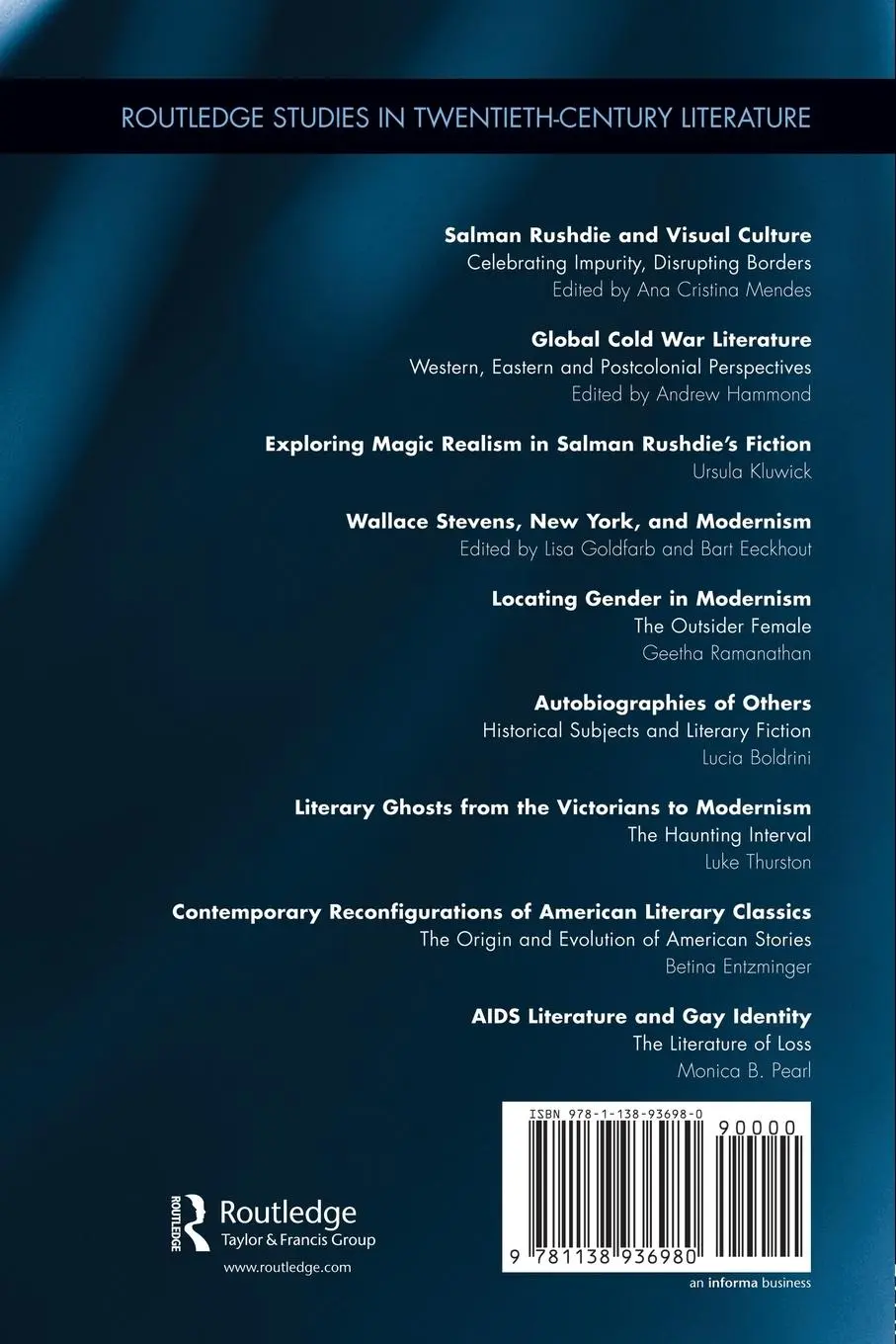 Rückseite: 9781138936980 | AIDS Literature and Gay Identity | The Literature of Loss | Pearl
