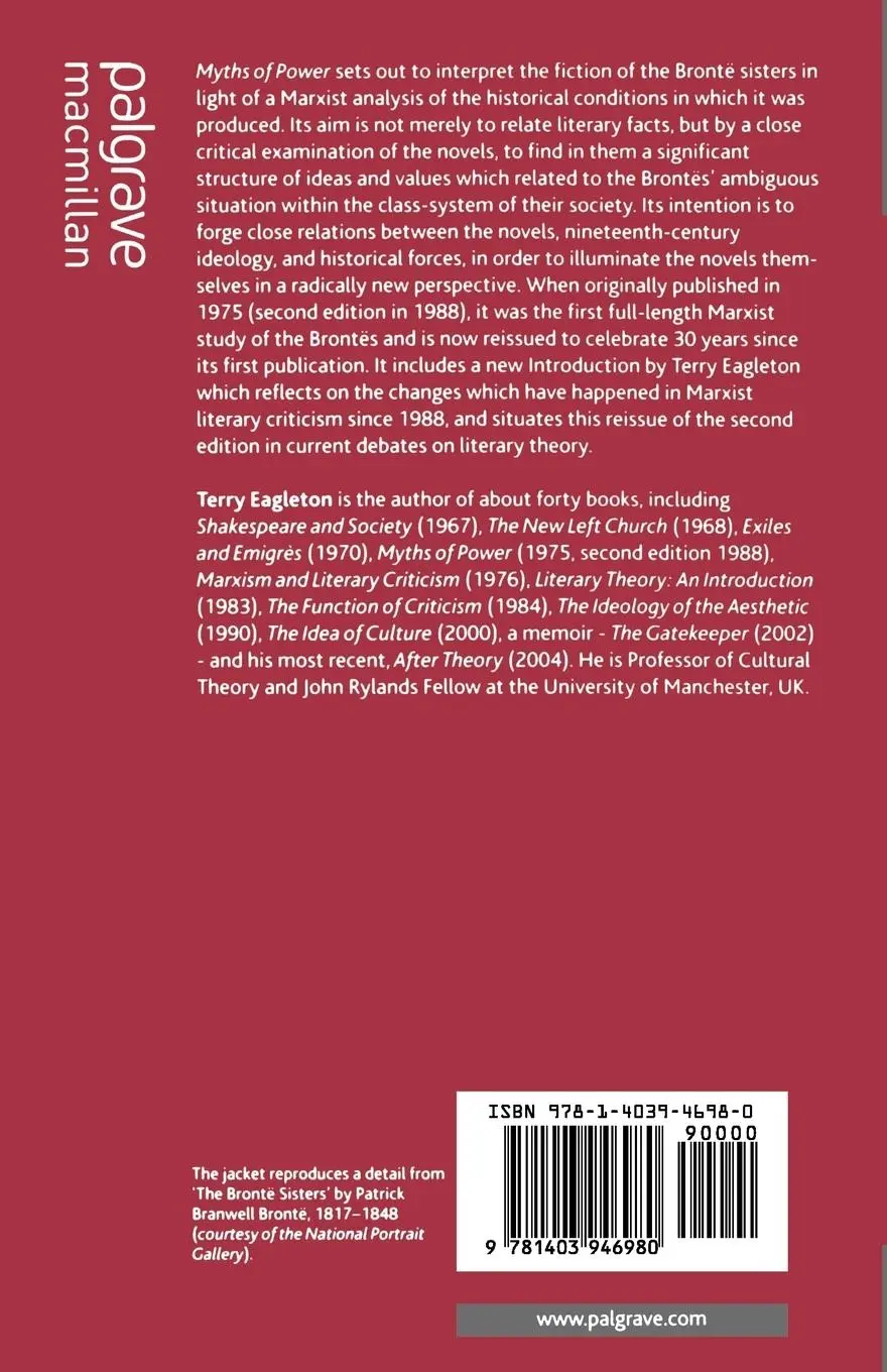 Rückseite: 9781403946980 | Myths of Power | A Marxist Study of the Brontës | T. Eagleton | Buch