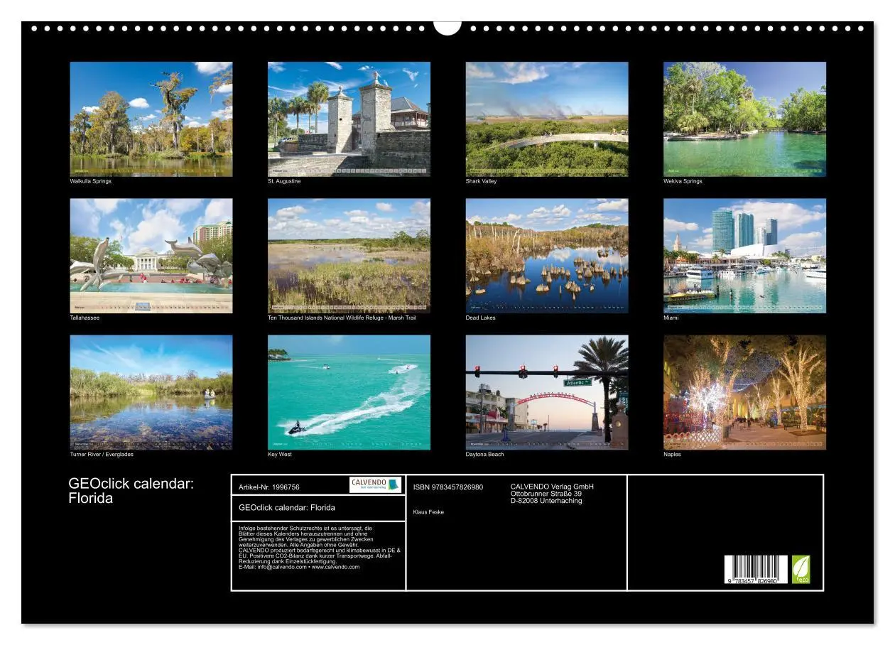 Bild: 9783457826980 | GEOclick calendar: Florida (Wandkalender 2026 DIN A2 quer),...