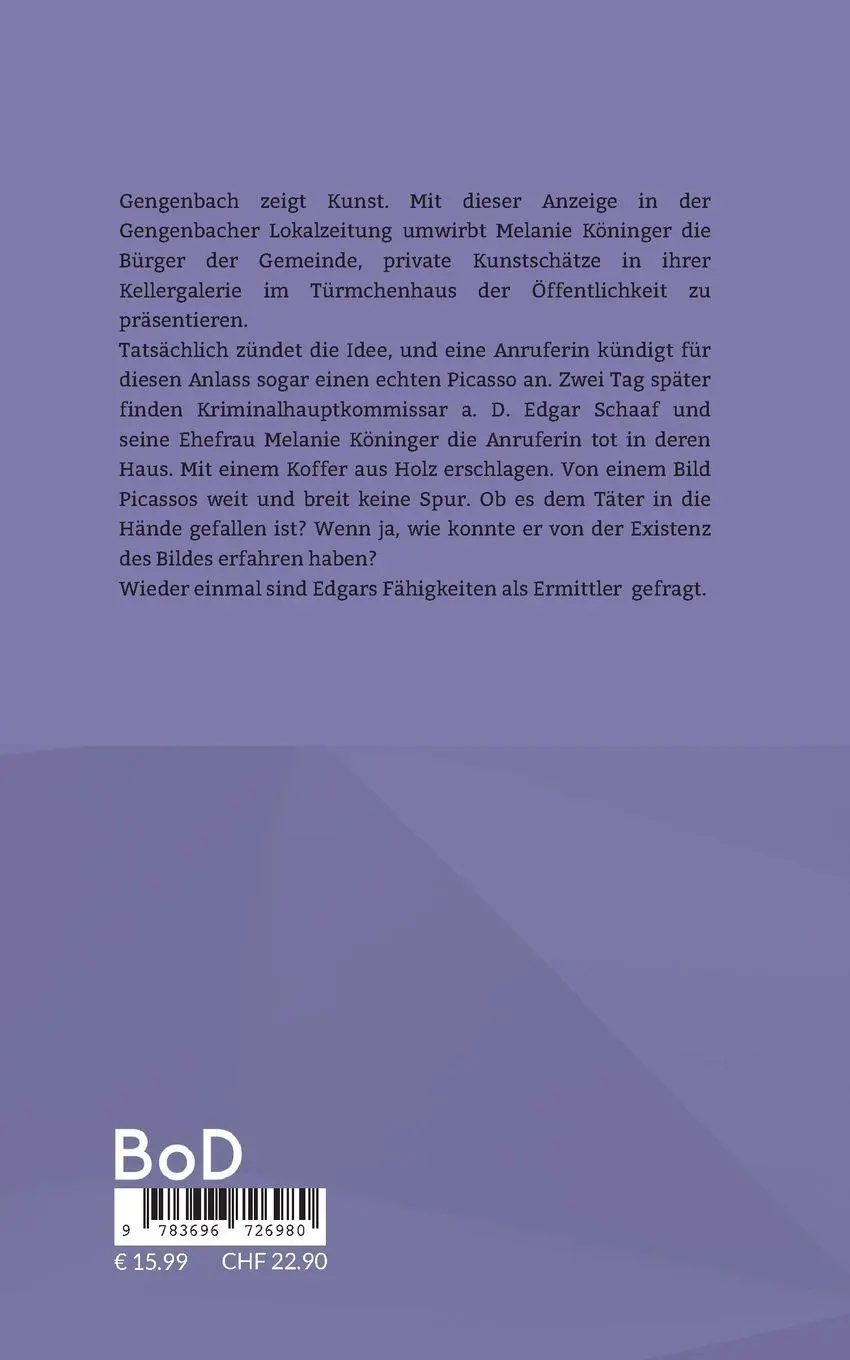 Rückseite: 9783696726980 | Schaafskunst | Ein Edgar Schaaf-Krimi | Pit Ferman | Taschenbuch