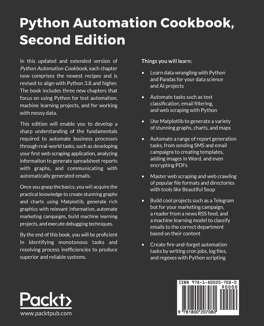 Rückseite: 9781800207080 | Python Automation Cookbook - Second Edition | Jaime Buelta | Buch