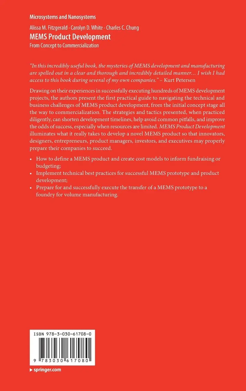 Rückseite: 9783030617080 | MEMS Product Development | From Concept to Commercialization | Buch