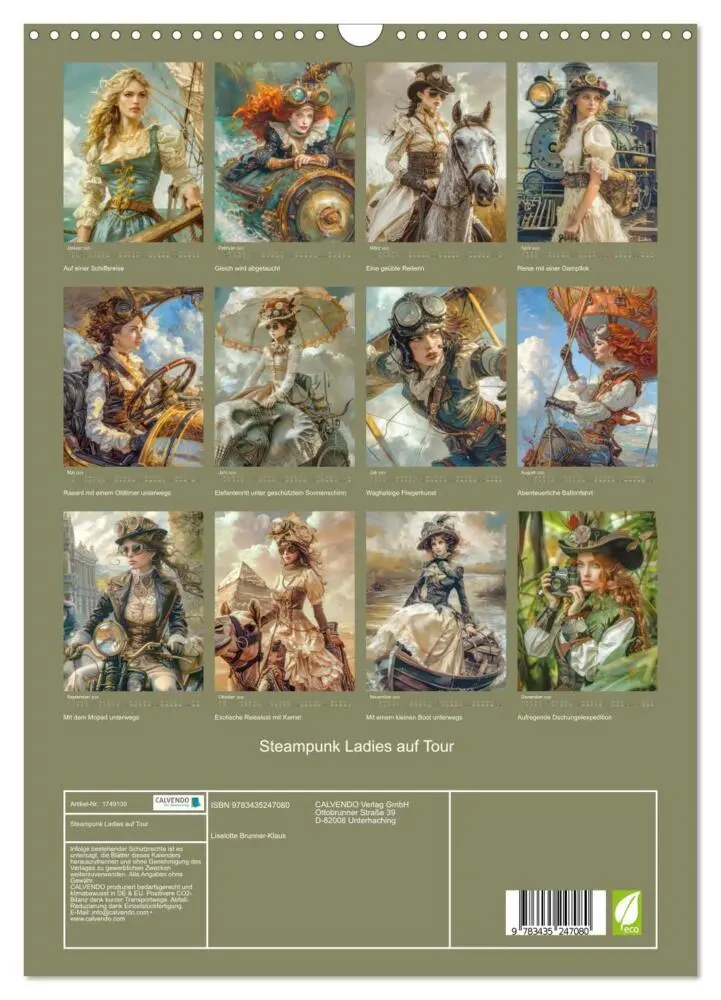 Bild: 9783435247080 | Steampunk Ladies auf Tour (Wandkalender 2025 DIN A3 hoch), CALVENDO...