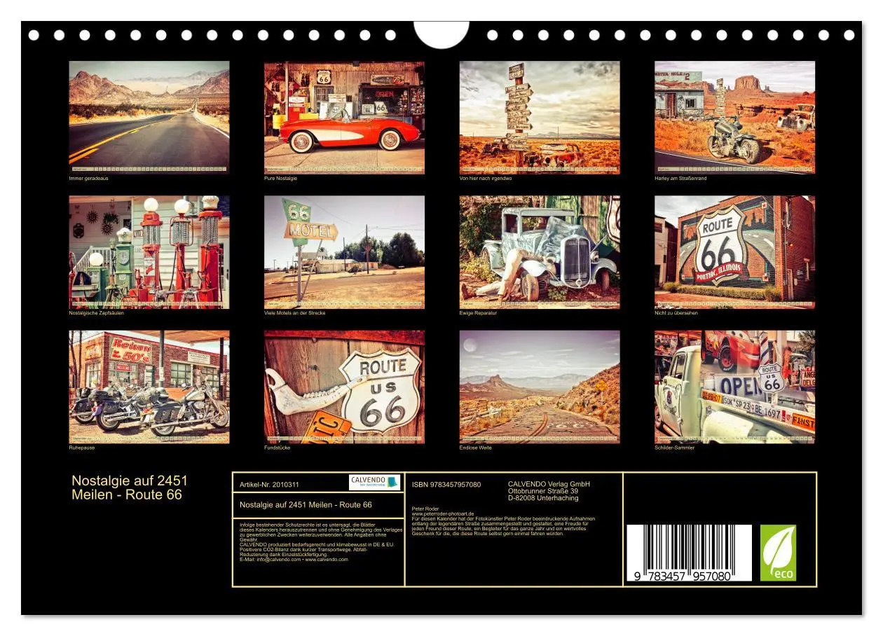 Bild: 9783457957080 | Nostalgie auf 2451 Meilen - Route 66 (Wandkalender 2026 DIN A4...