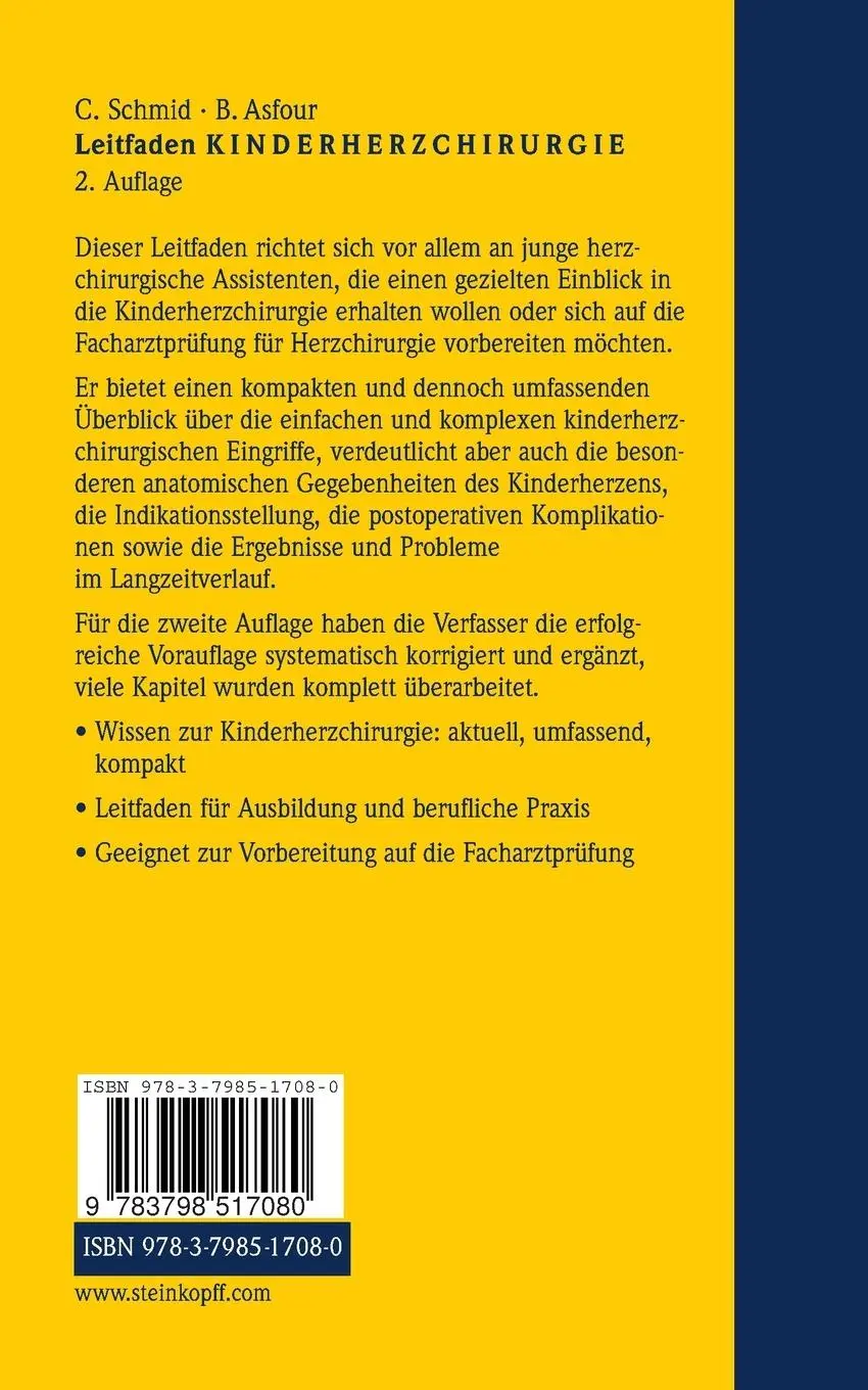 Rückseite: 9783798517080 | Leitfaden Kinderherzchirurgie | Boulos Asfour (u. a.) | Taschenbuch