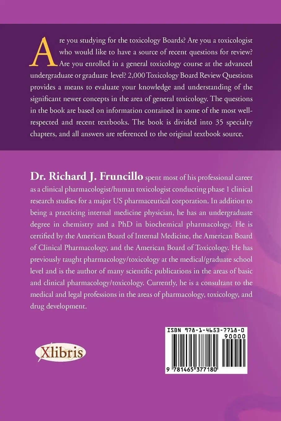 Rückseite: 9781465377180 | 2,000 Toxicology Board Review Questions | Richard J. Fruncillo MD Dabt