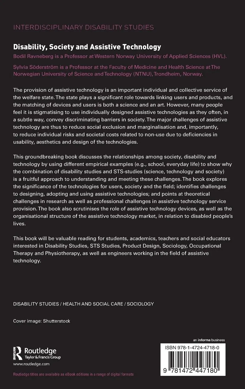 Rückseite: 9781472447180 | Disability, Society and Assistive Technology | Bodil Ravneberg (u. a.)