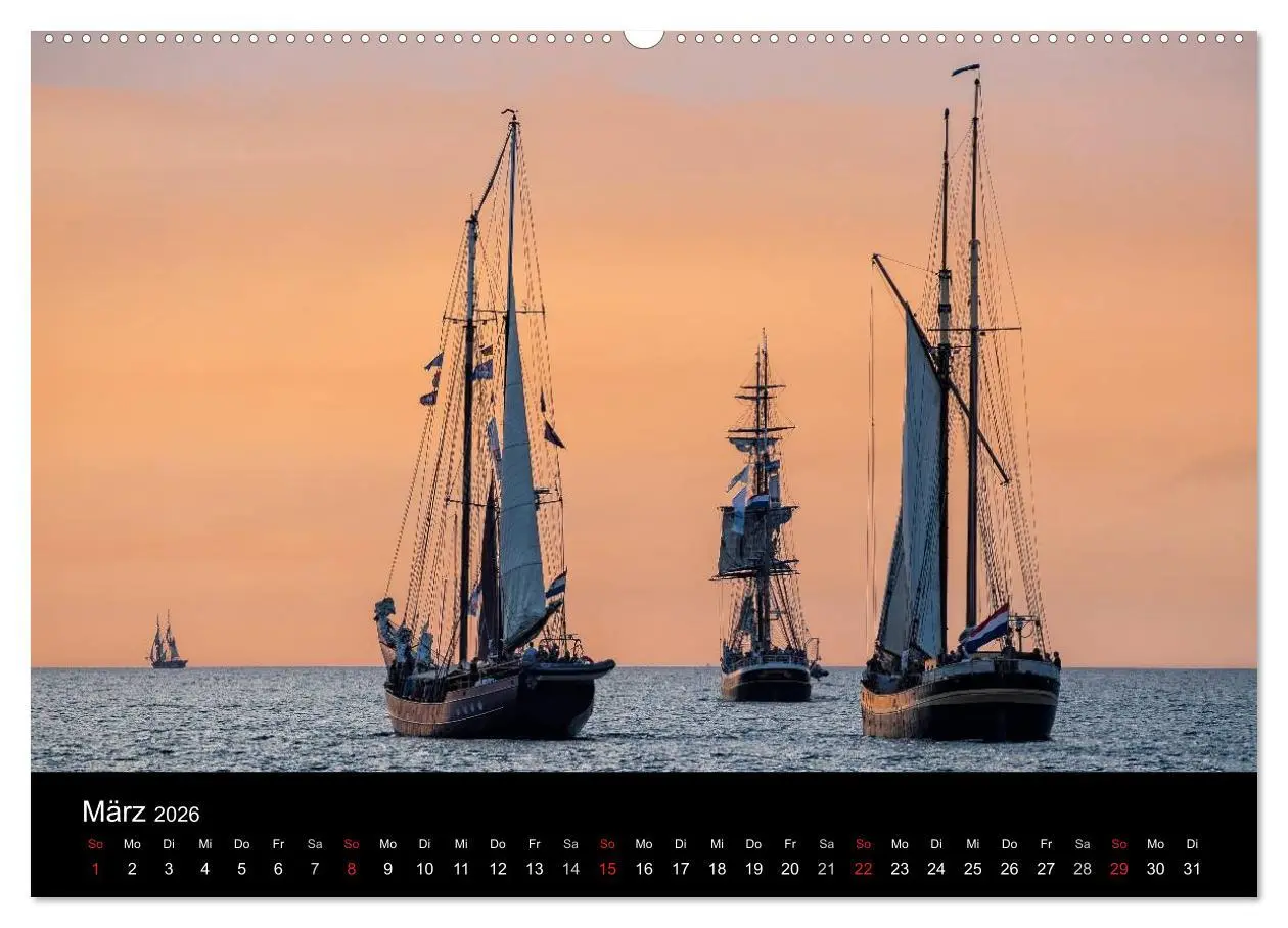 Bild: 9783516037180 | Windjammer auf der Ostsee im Abendlicht (Wandkalender 2026 DIN A2...