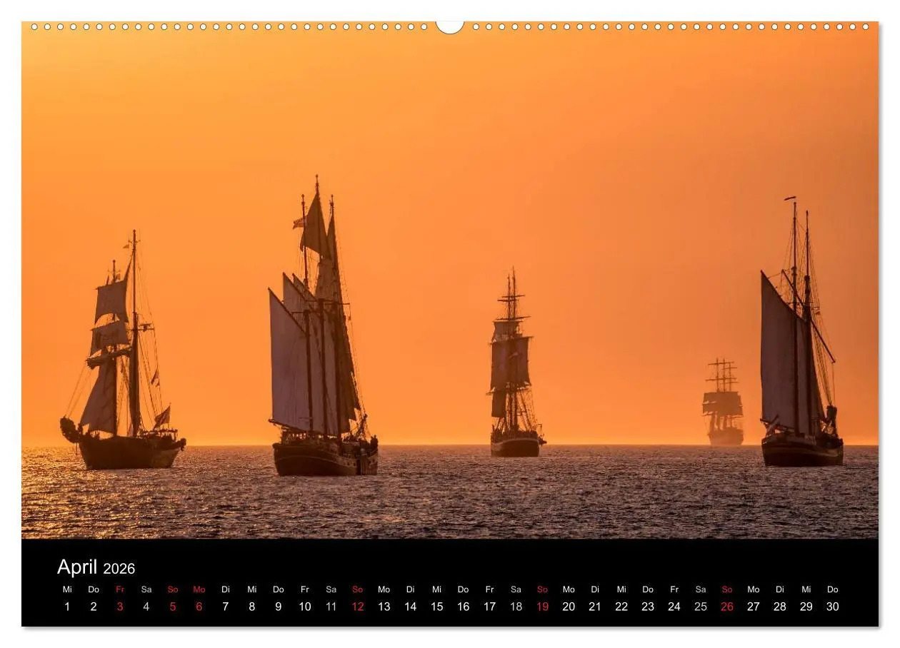 Bild: 9783516037180 | Windjammer auf der Ostsee im Abendlicht (Wandkalender 2026 DIN A2...
