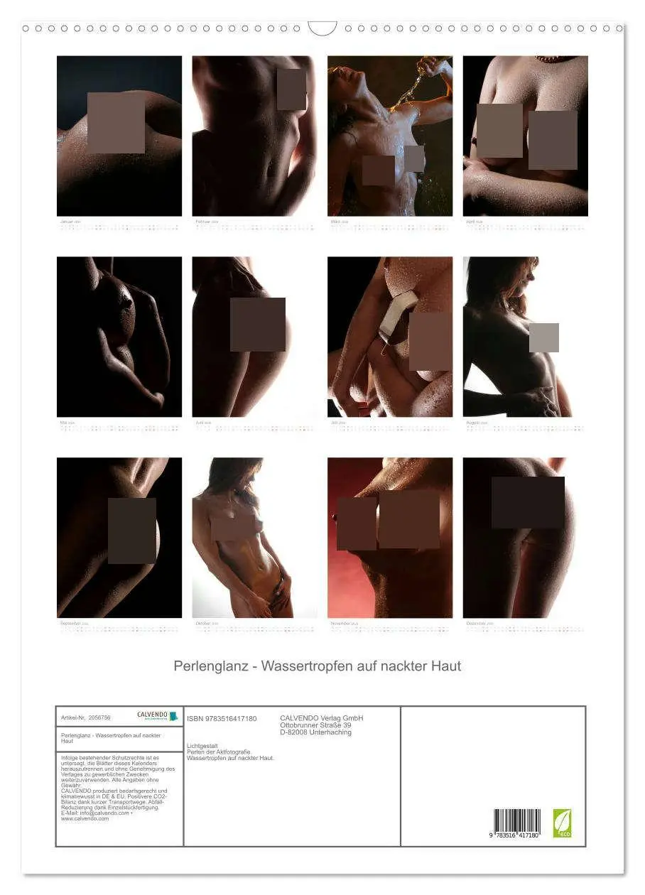 Bild: 9783516417180 | Perlenglanz - Wassertropfen auf nackter Haut (Wandkalender 2026 DIN...