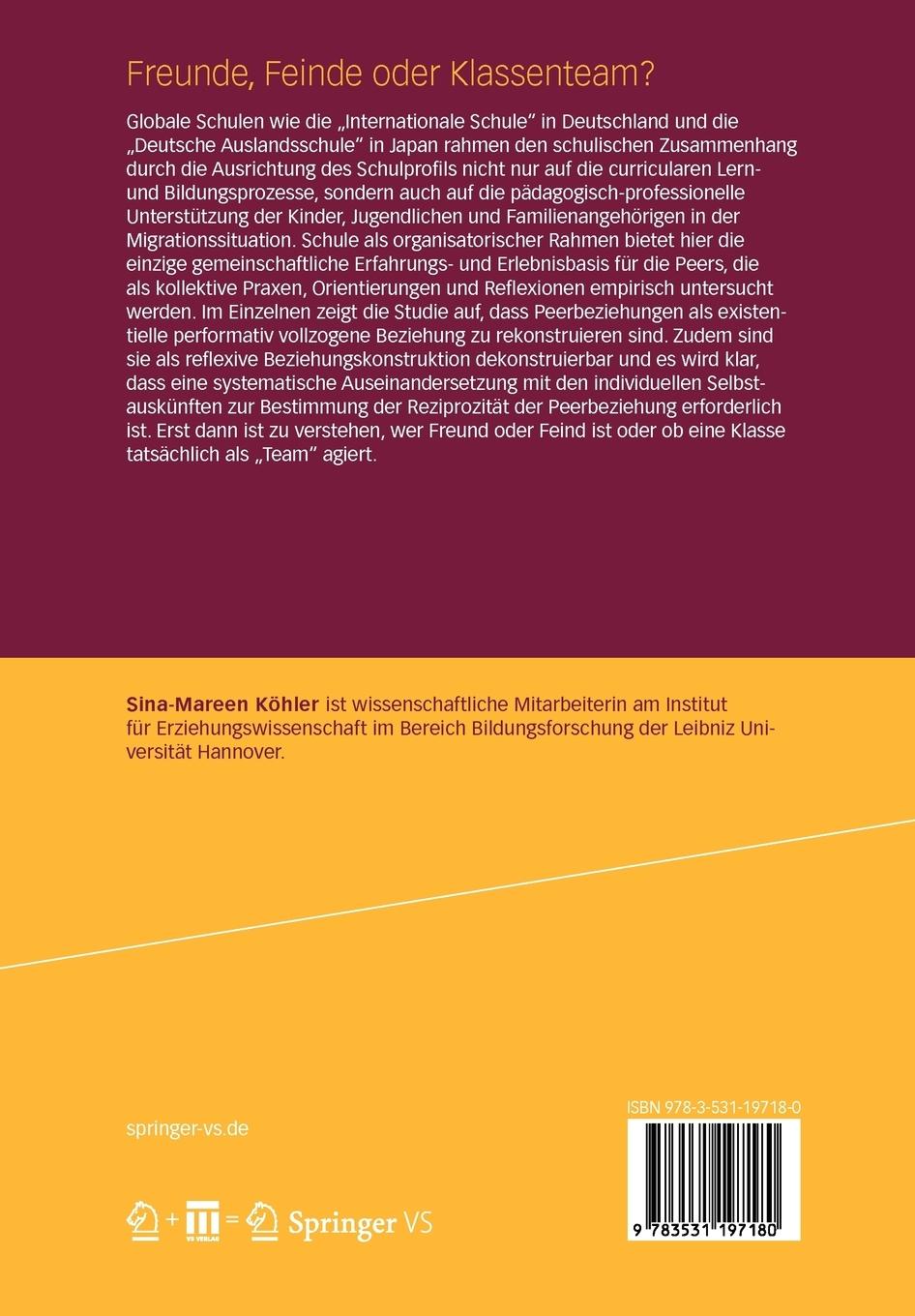 Rückseite: 9783531197180 | Freunde, Feinde oder Klassenteam? | Sina-Mareen Köhler | Taschenbuch