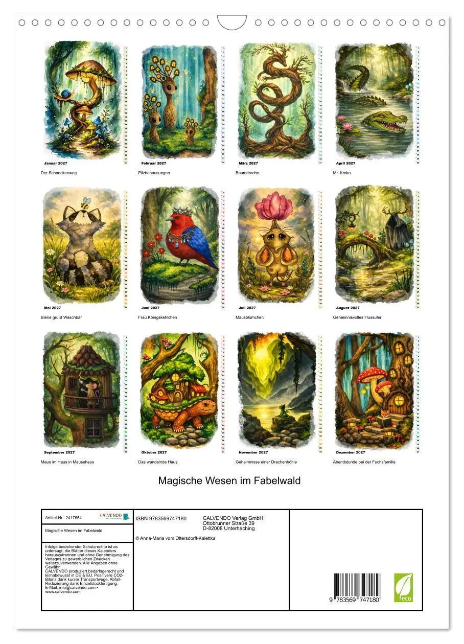 Bild: 9783569747180 | Magische Wesen im Fabelwald (Wandkalender 2027 DIN A3 hoch),...