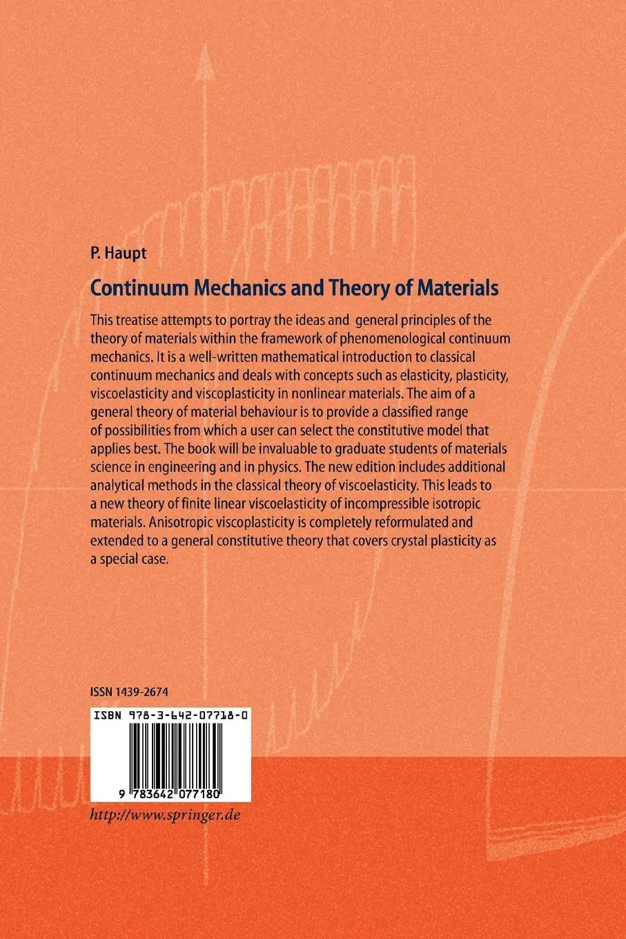 Rückseite: 9783642077180 | Continuum Mechanics and Theory of Materials | Peter Haupt | Buch