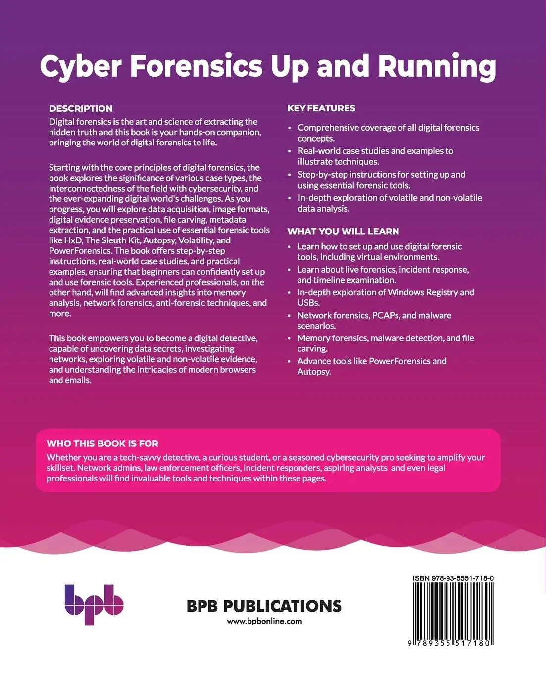 Rückseite: 9789355517180 | Cyber Forensics Up and Running | Tarun Vashishth | Taschenbuch | 2023