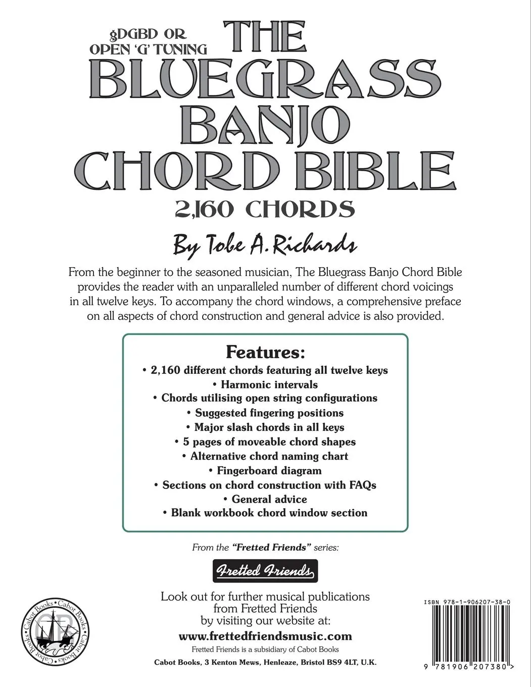 Rückseite: 9781906207380 | The Bluegrass Banjo Chord Bible | Open G Tuning 2,160 Chords | Buch