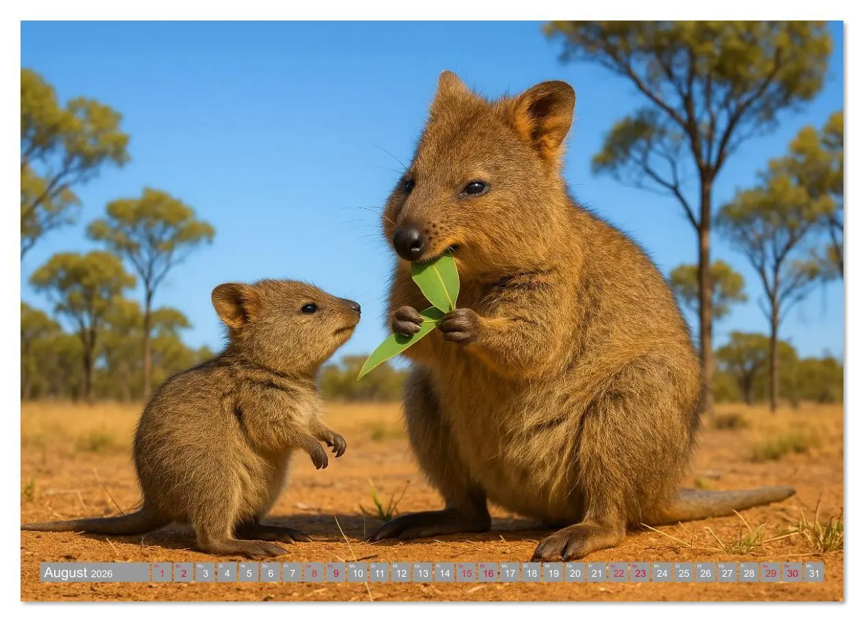 Bild: 9783516637380 | Die vielleicht nettesten Wildtiere (Wandkalender 2026 DIN A2 quer),...