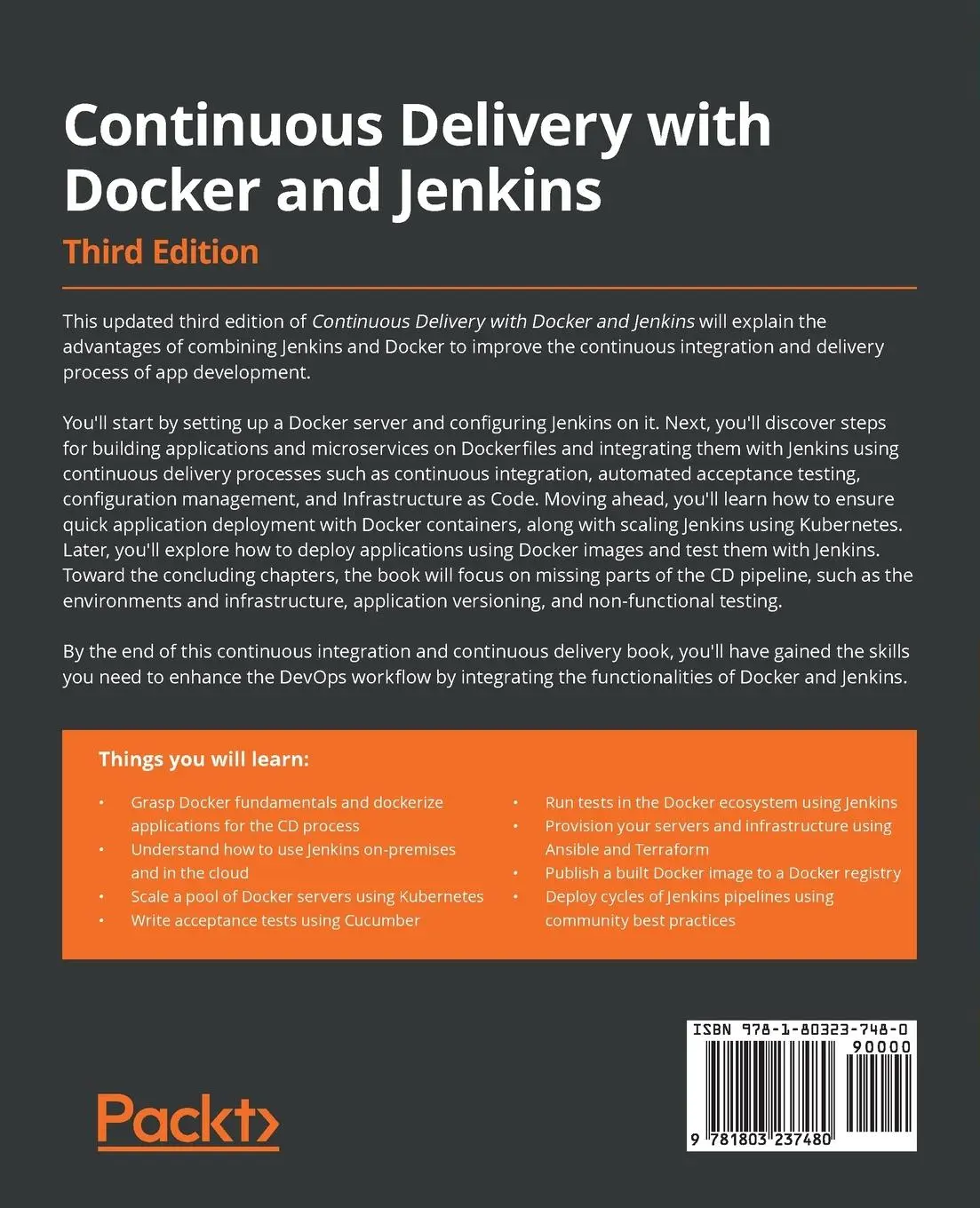 Rückseite: 9781803237480 | Continuous Delivery with Docker and Jenkins - Third Edition | Leszko