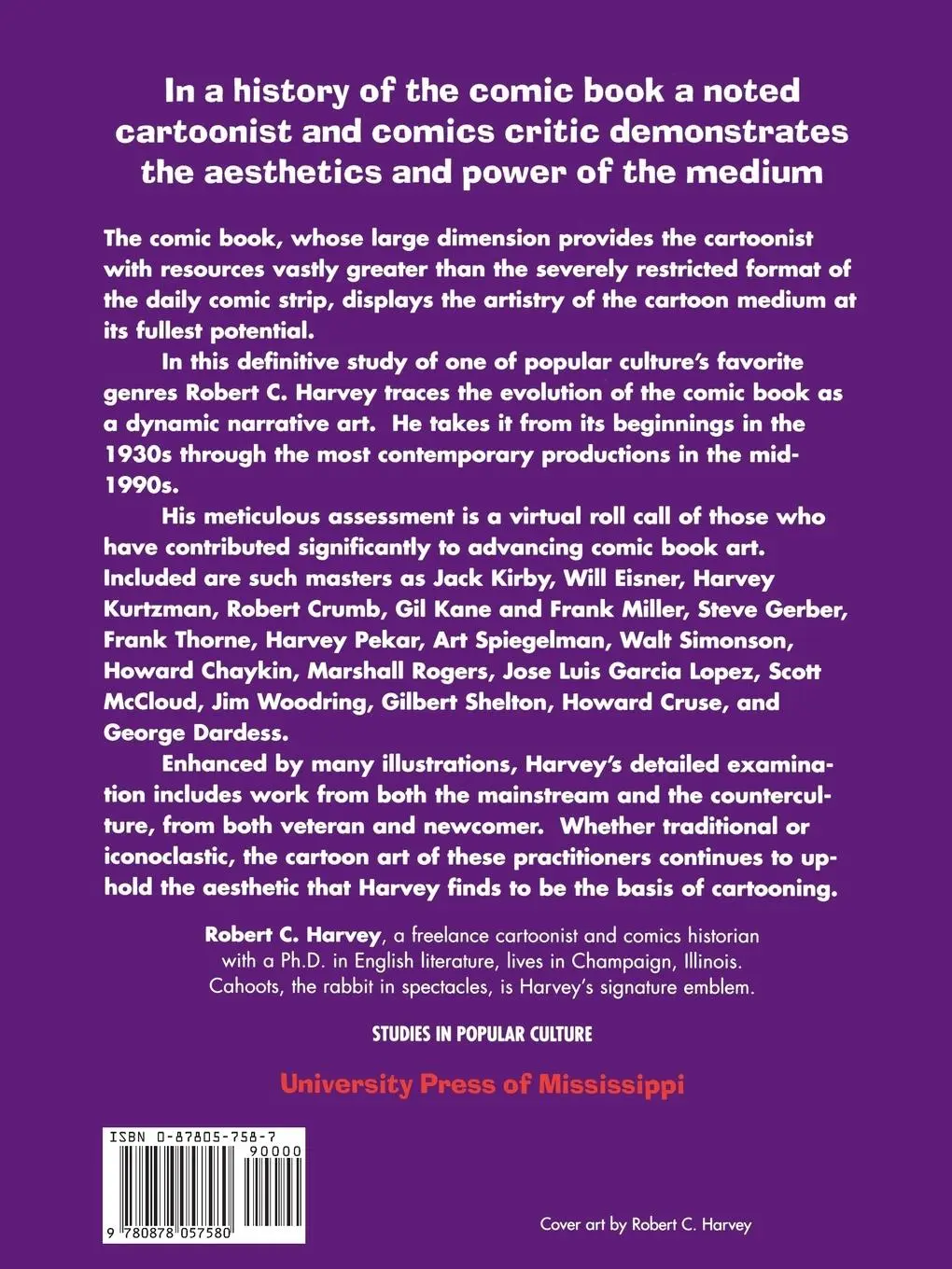 Rückseite: 9780878057580 | The Art of the Comic Book | An Aesthetic History | Robert C. Harvey