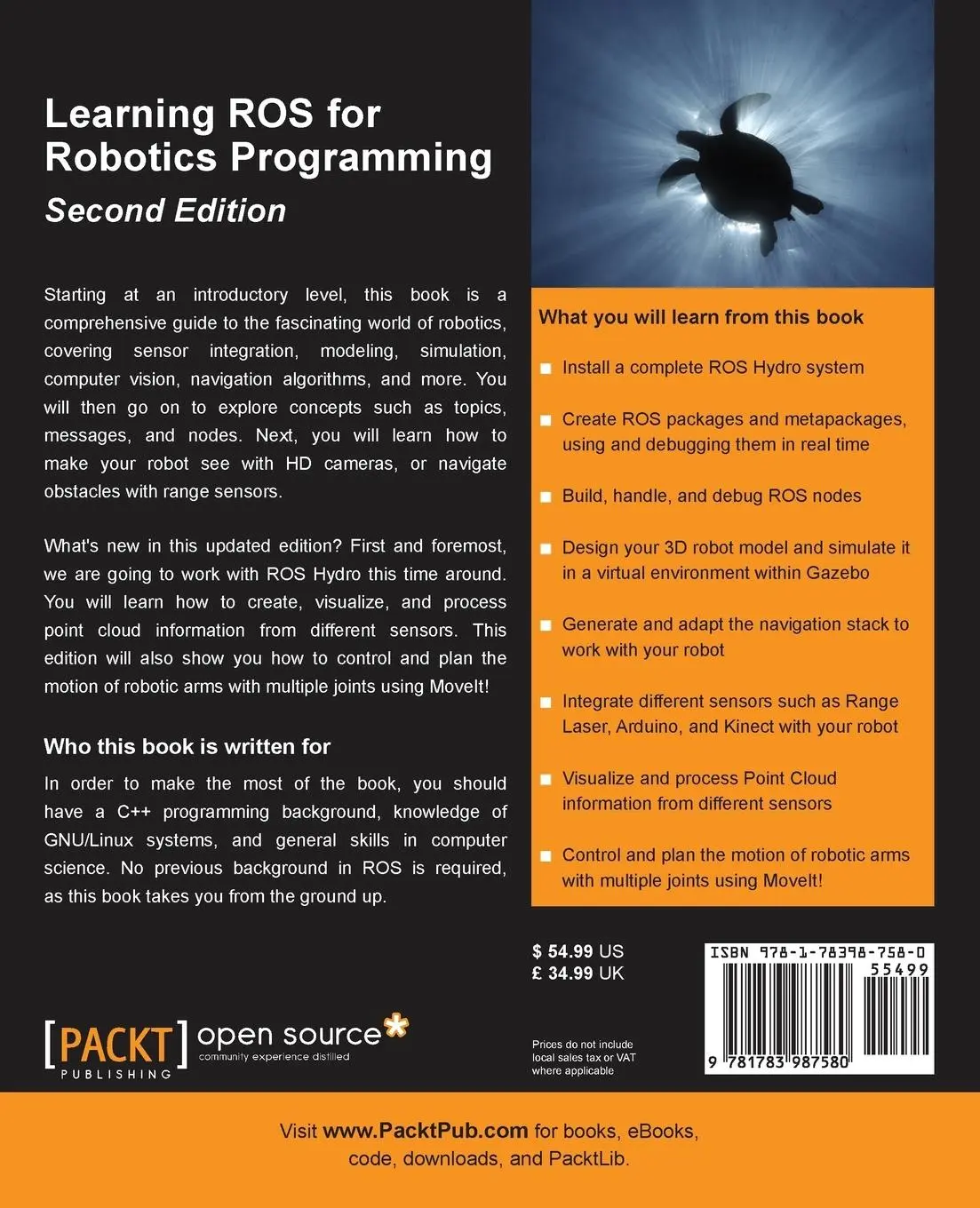 Rückseite: 9781783987580 | Learning ROS for Robotics Programming - Second Edition | Taschenbuch