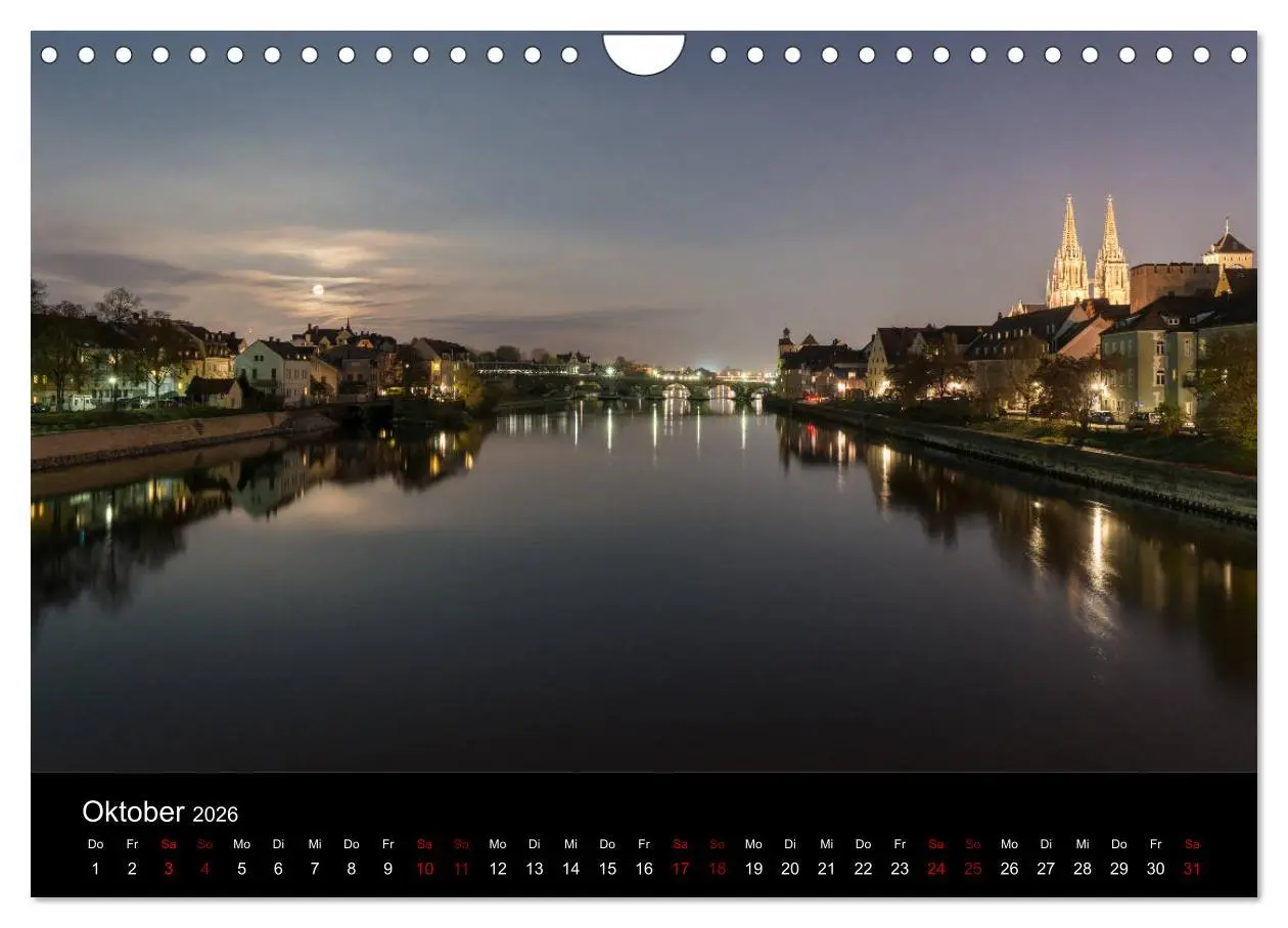 Bild: 9783516237580 | Regensburg bei Nacht (Wandkalender 2026 DIN A4 quer), CALVENDO...