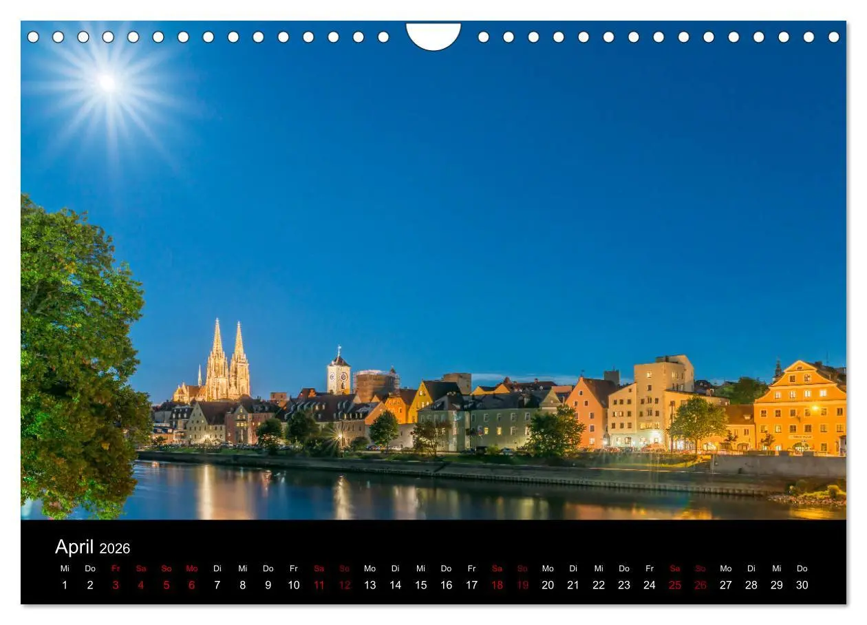 Bild: 9783516237580 | Regensburg bei Nacht (Wandkalender 2026 DIN A4 quer), CALVENDO...