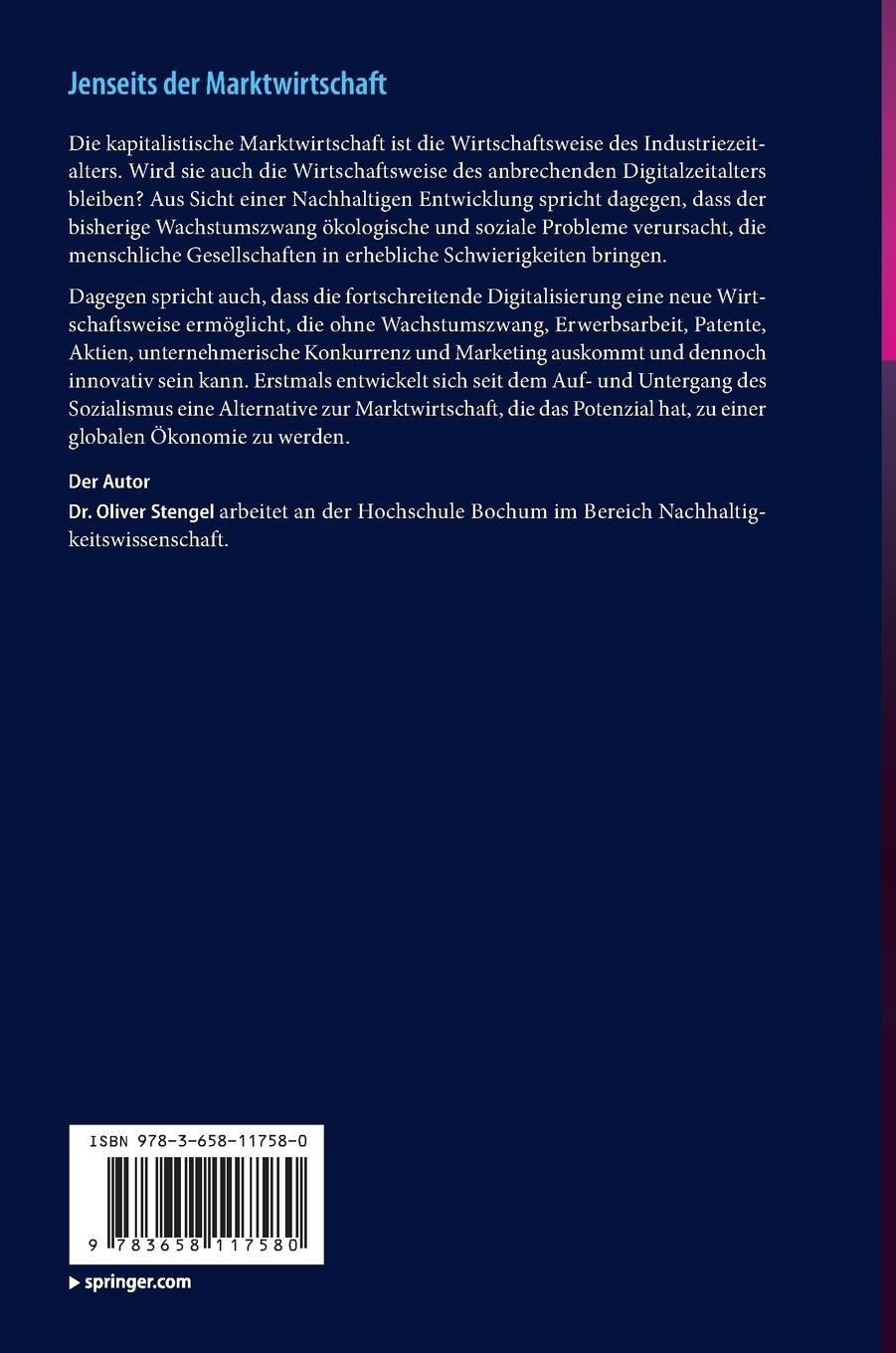 Rückseite: 9783658117580 | Jenseits der Marktwirtschaft | Ökonomie im 21. Jahrhundert | Stengel