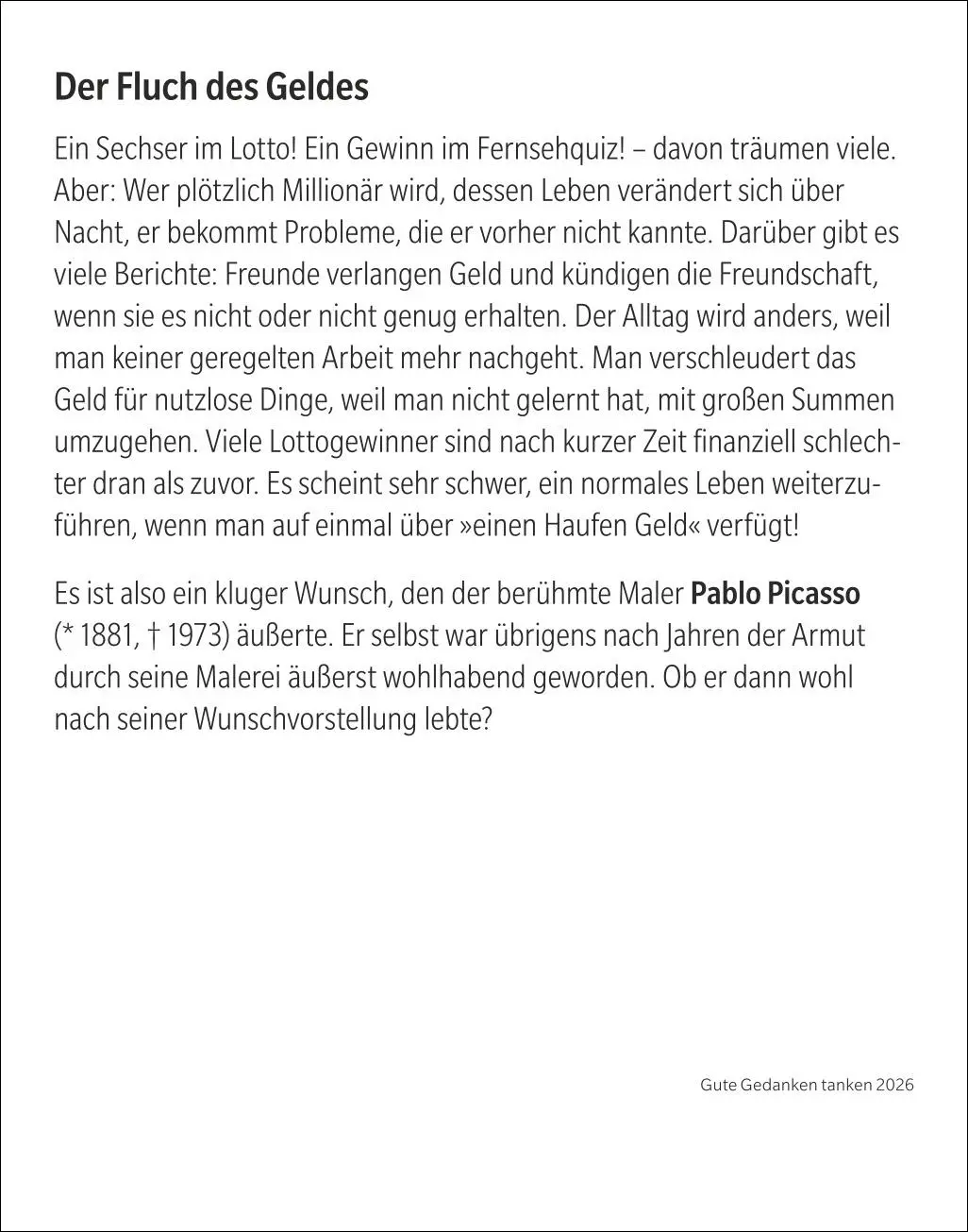 Bild: 9783840037580 | Gute Gedanken tanken Tagesabreißkalender 2026 - Denkanstöße für das...