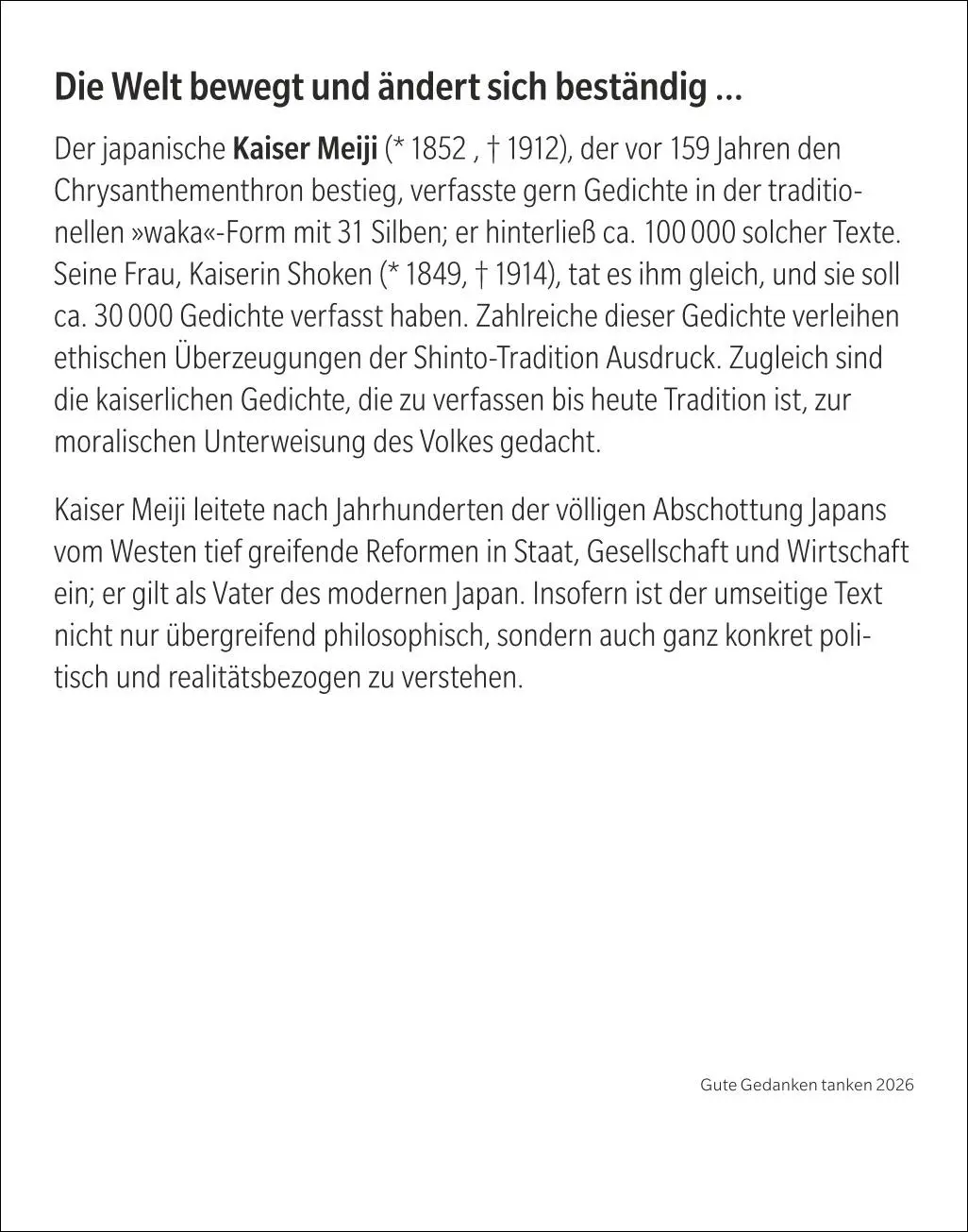 Bild: 9783840037580 | Gute Gedanken tanken Tagesabreißkalender 2026 - Denkanstöße für das...