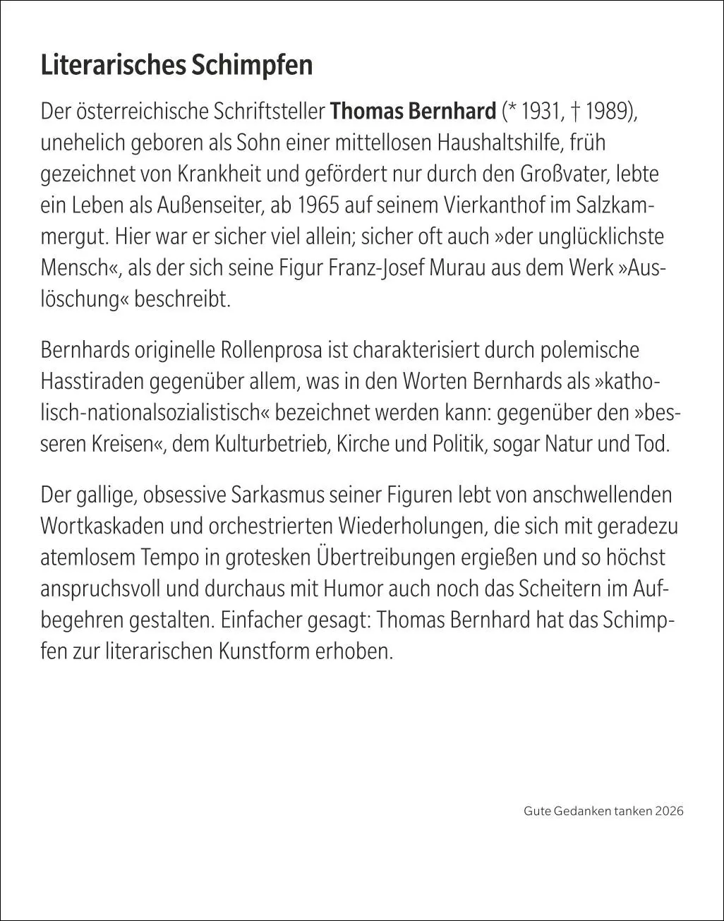 Bild: 9783840037580 | Gute Gedanken tanken Tagesabreißkalender 2026 - Denkanstöße für das...