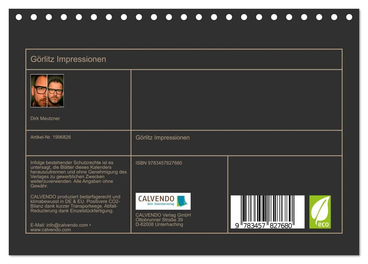 Bild: 9783457827680 | Görlitz Impressionen (Tischkalender 2026 DIN A5 quer), CALVENDO...