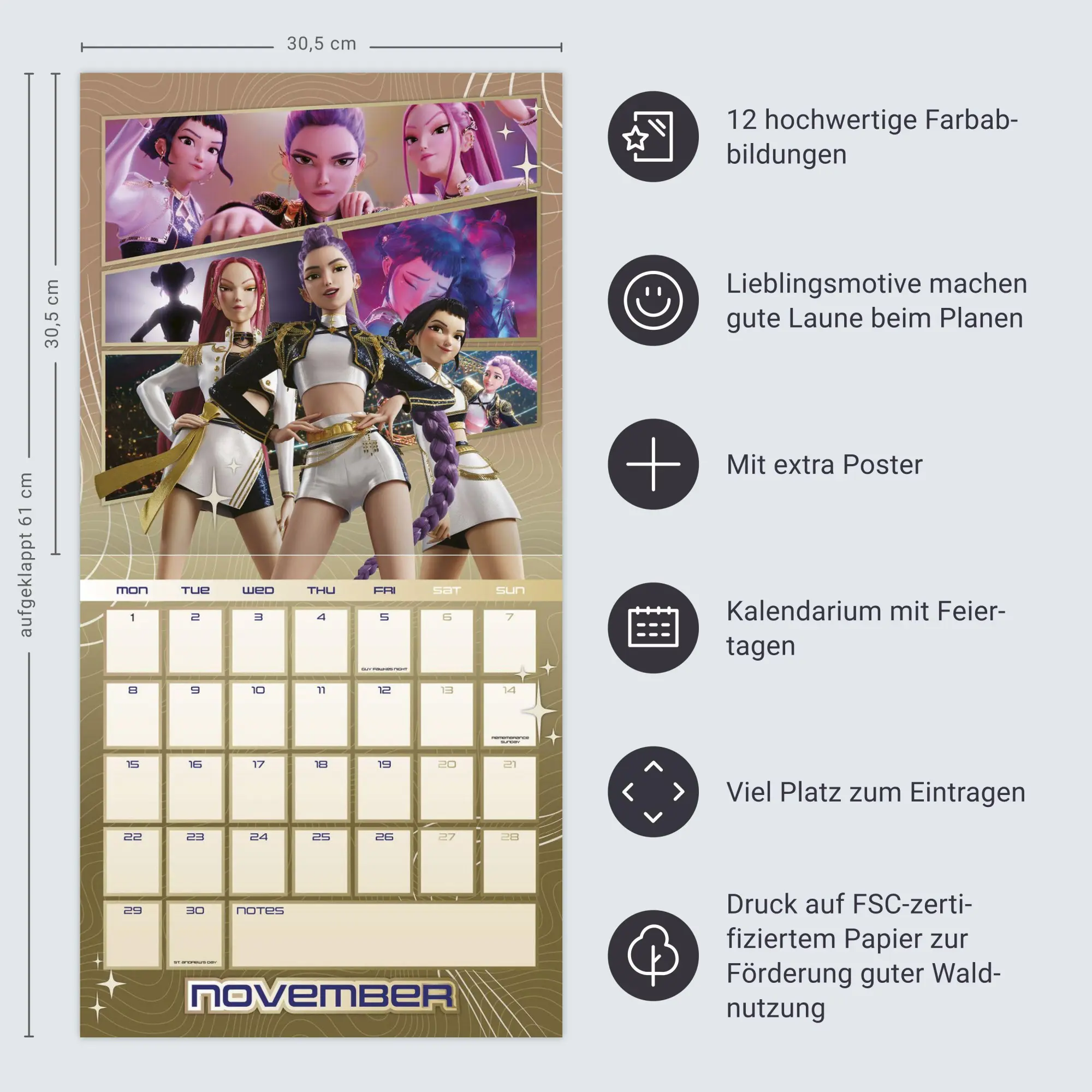 Bild: 9783840197680 | KPop Demon Hunters Broschurkalender 2027 | Kalender | 28 S. | Englisch