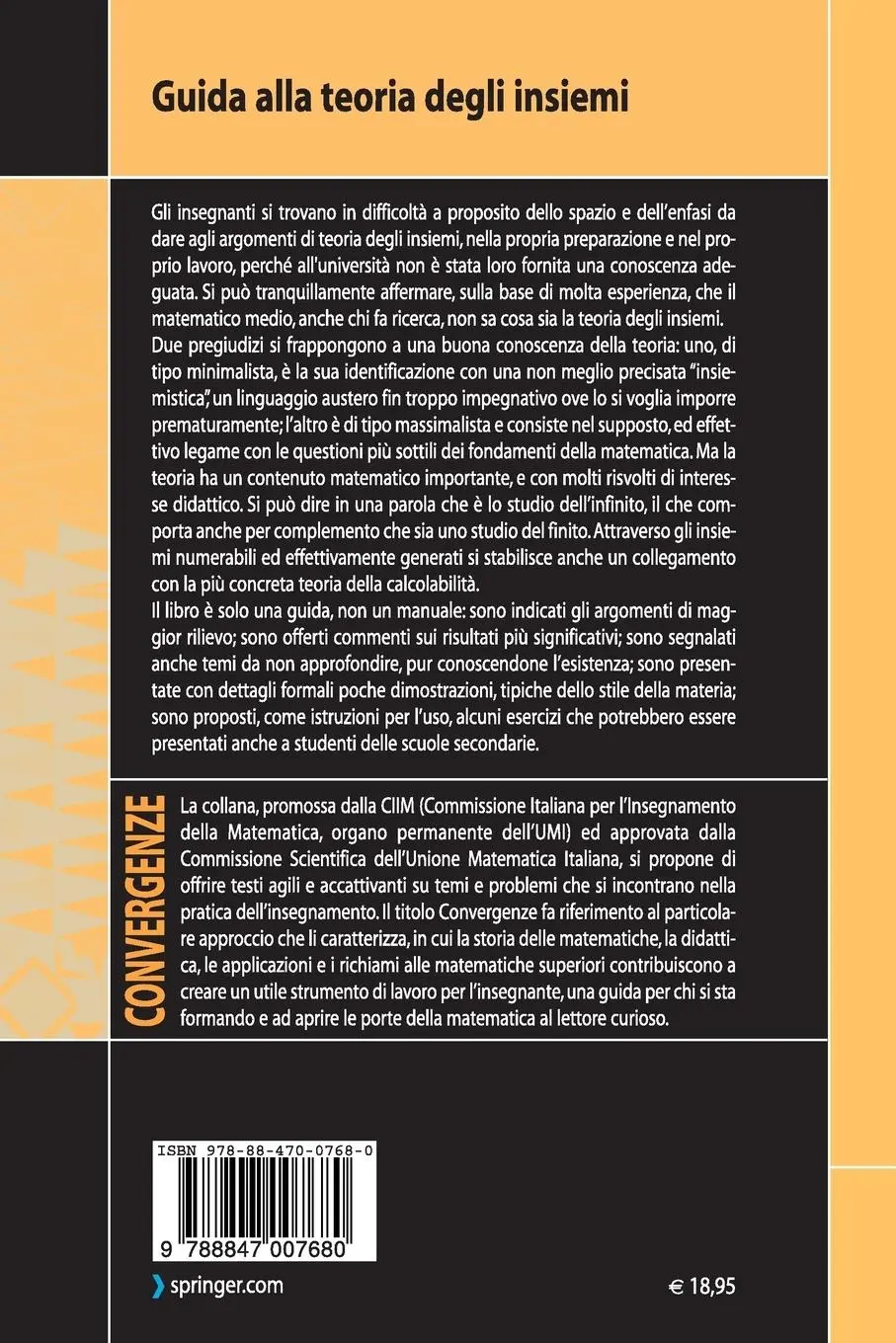 Rückseite: 9788847007680 | Guida alla teoria degli insiemi | Gabriele Lolli | Taschenbuch | 2008