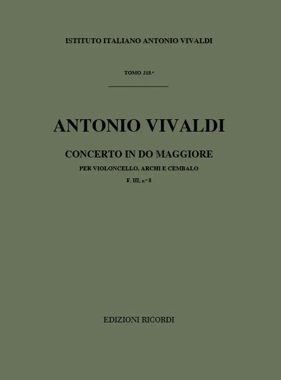 Cover: 9790041907680 | Concerto In Do RV 398 | F III, 8 - TOMO 218 | Antonio Vivaldi