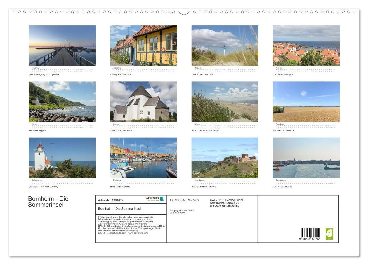 Bild: 9783457677780 | Bornholm - Die Sommerinsel (Wandkalender 2026 DIN A2 quer),...