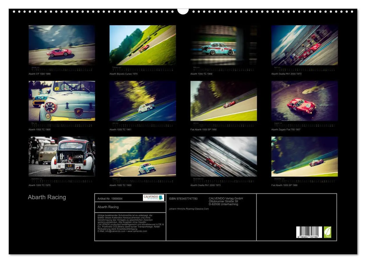 Bild: 9783457747780 | Abarth Racing (Wandkalender 2026 DIN A2 quer), CALVENDO Monatskalender