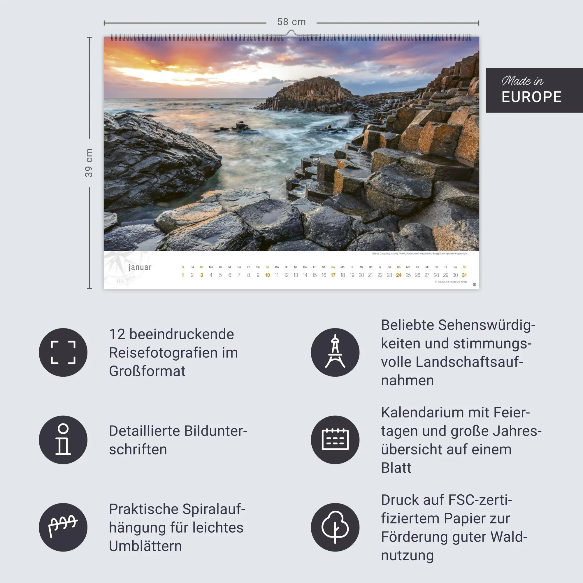 Bild: 9783756417780 | Irland Globetrotter Kalender 2027 - Von rauen Küsten und grünen Hügeln