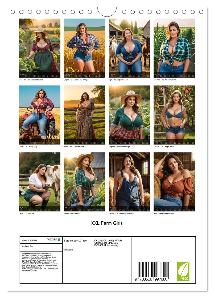 Bild: 9783516997880 | XXL Farm Girls (Wandkalender 2027 DIN A4 hoch), CALVENDO...